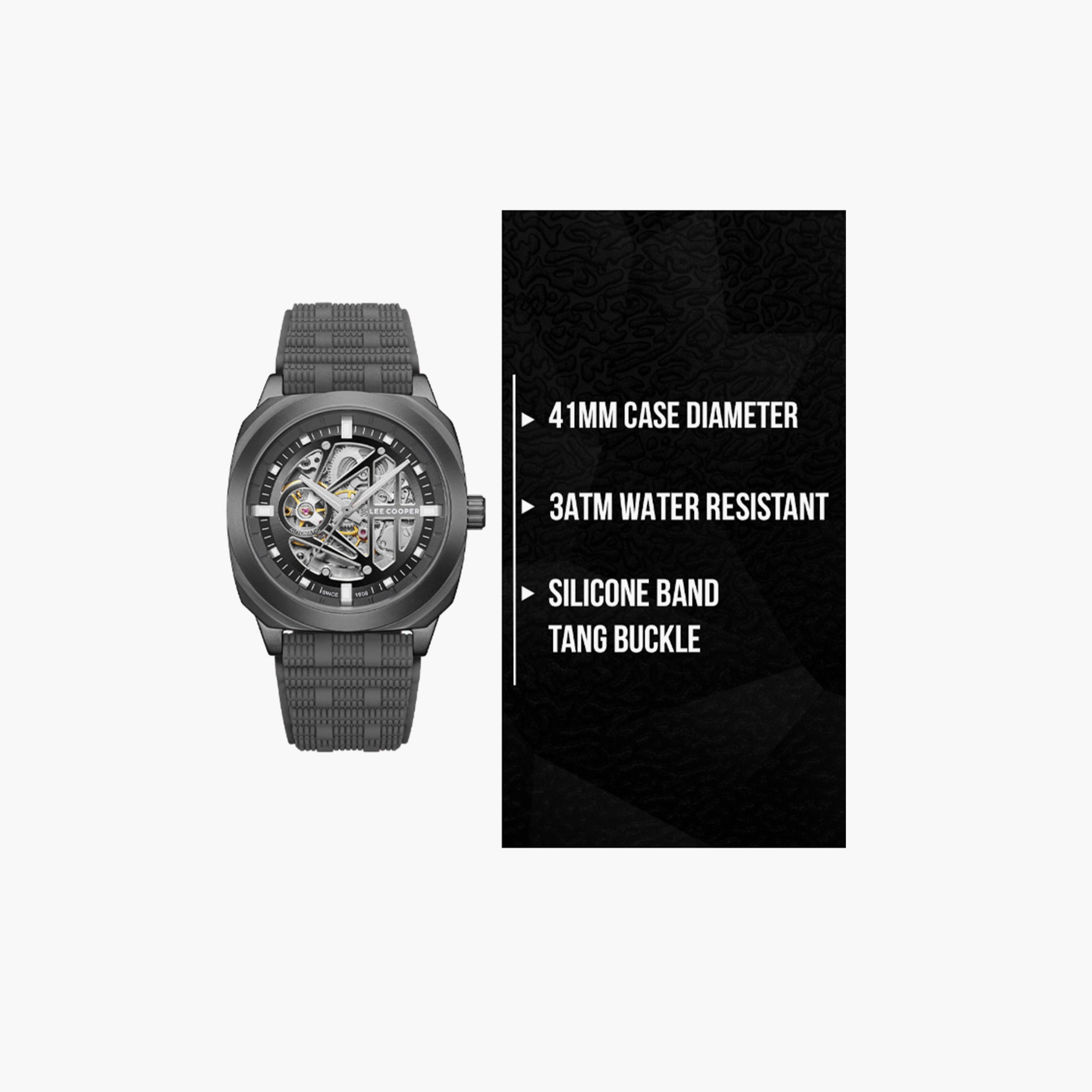 لي كوبر- ساعة  كرونوغراف للرجال سوار سيليكون  41مم لون رمادي | LC08074.066-men-watchesandjewellery-watches-image-9