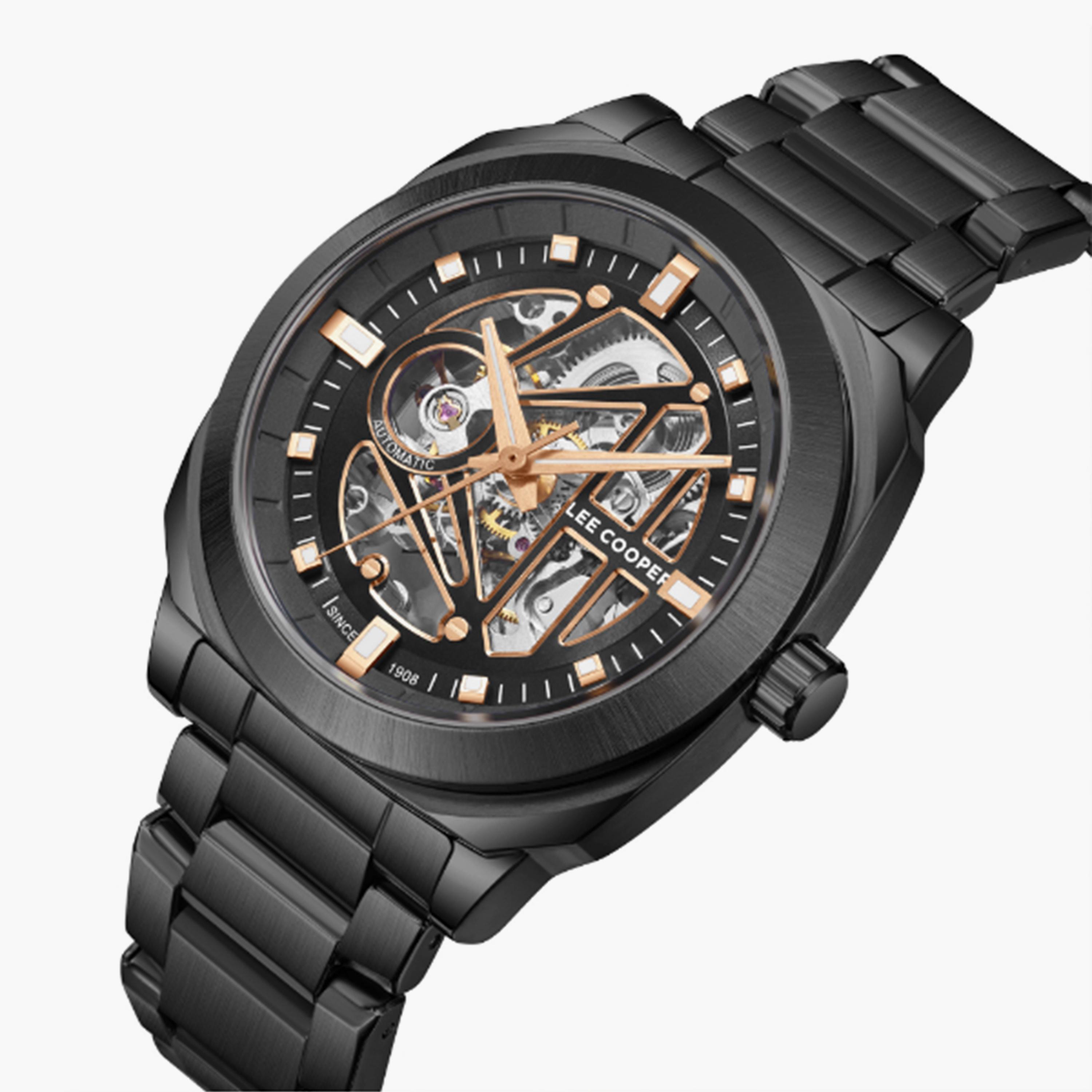 Lee Cooper Men's 41MM Black Chronograph Metal Strap Watch | LC08075.060-men-watchesandjewellery-watches-image-4