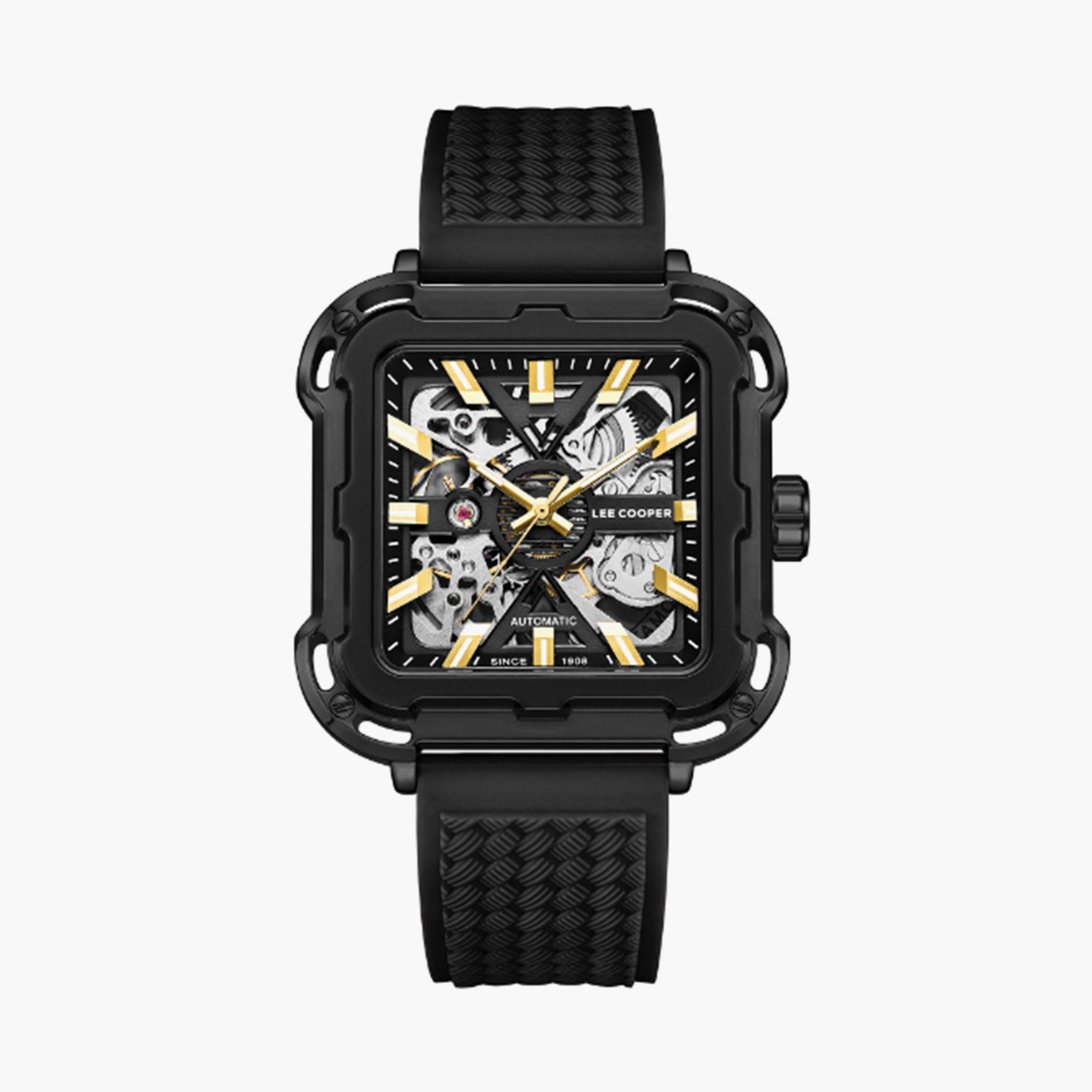 Lee Cooper Men's 49MM Black Chronograph Silicone Strap Watch | LC08072.666-men-watchesandjewellery-watches-image-1