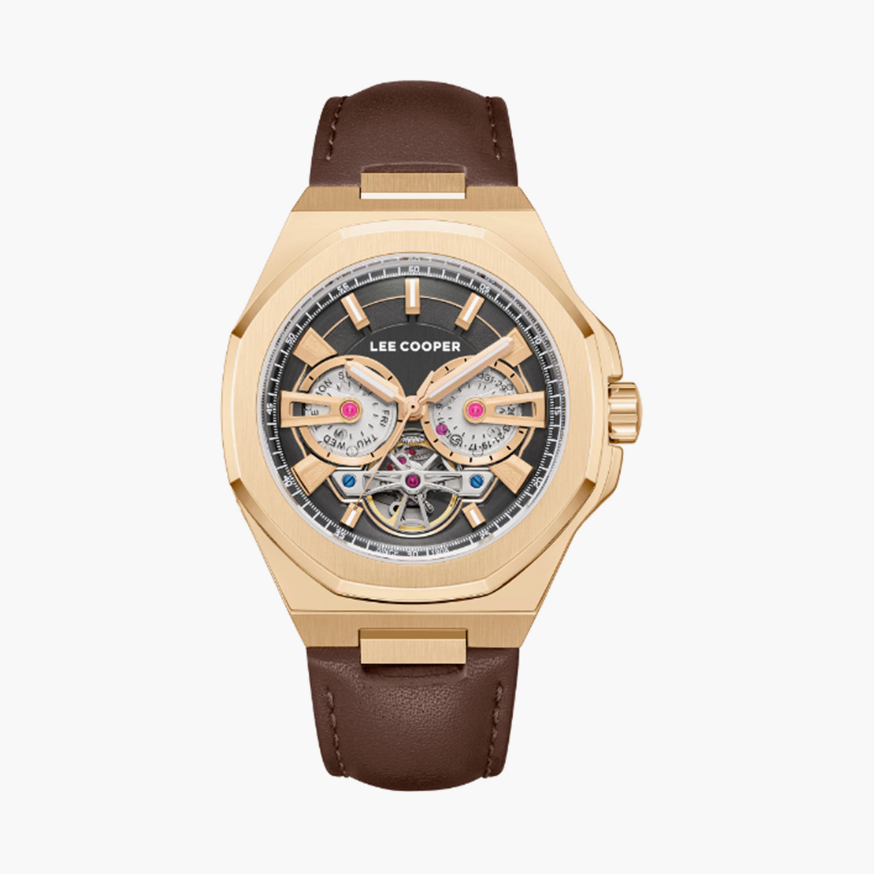 Lee Cooper Men's 43MM Brown Chronograph Leather Strap Watch | LC08125.462-men-watchesandjewellery-watches-image-1
