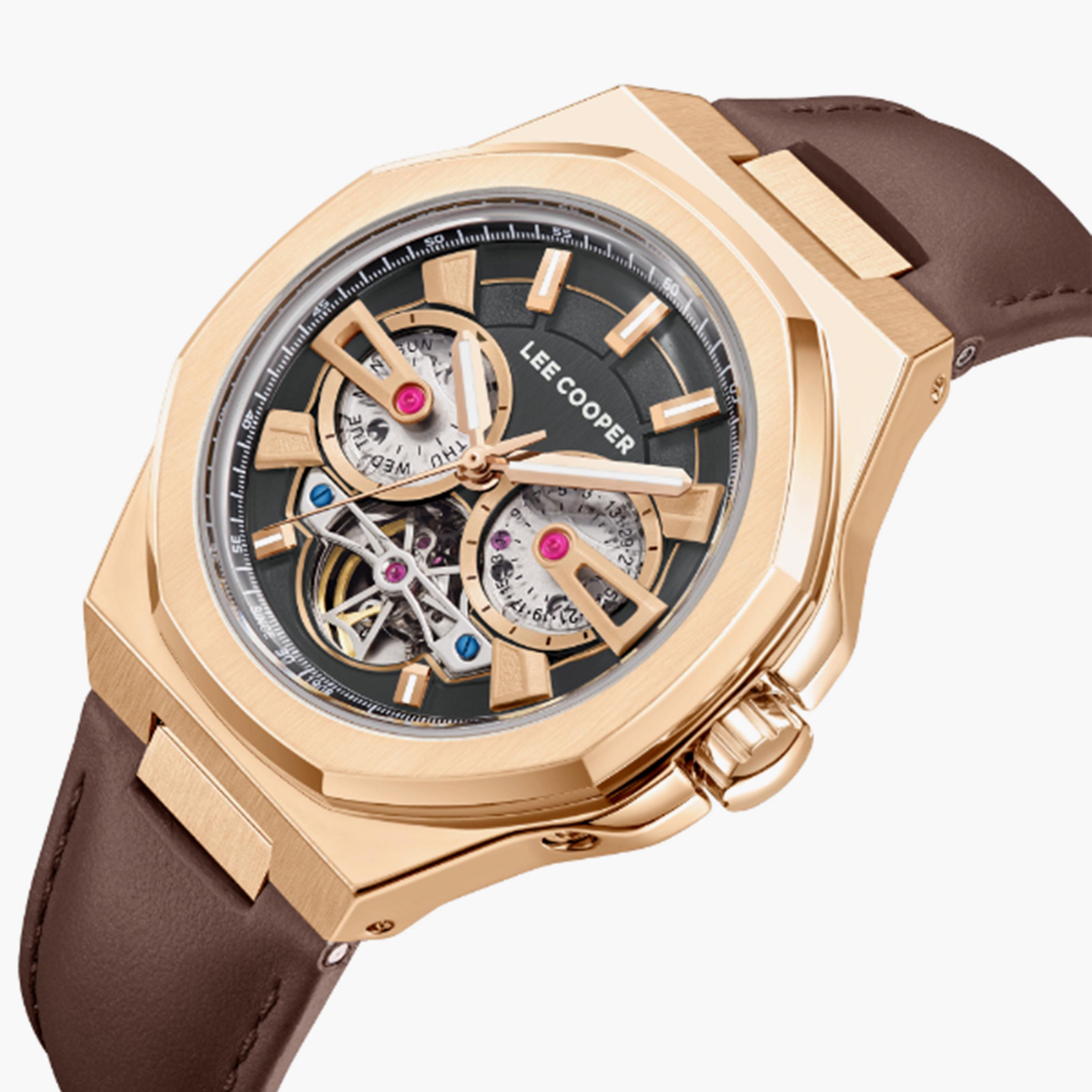 Lee Cooper Men's 43MM Brown Chronograph Leather Strap Watch | LC08125.462-men-watchesandjewellery-watches-image-2