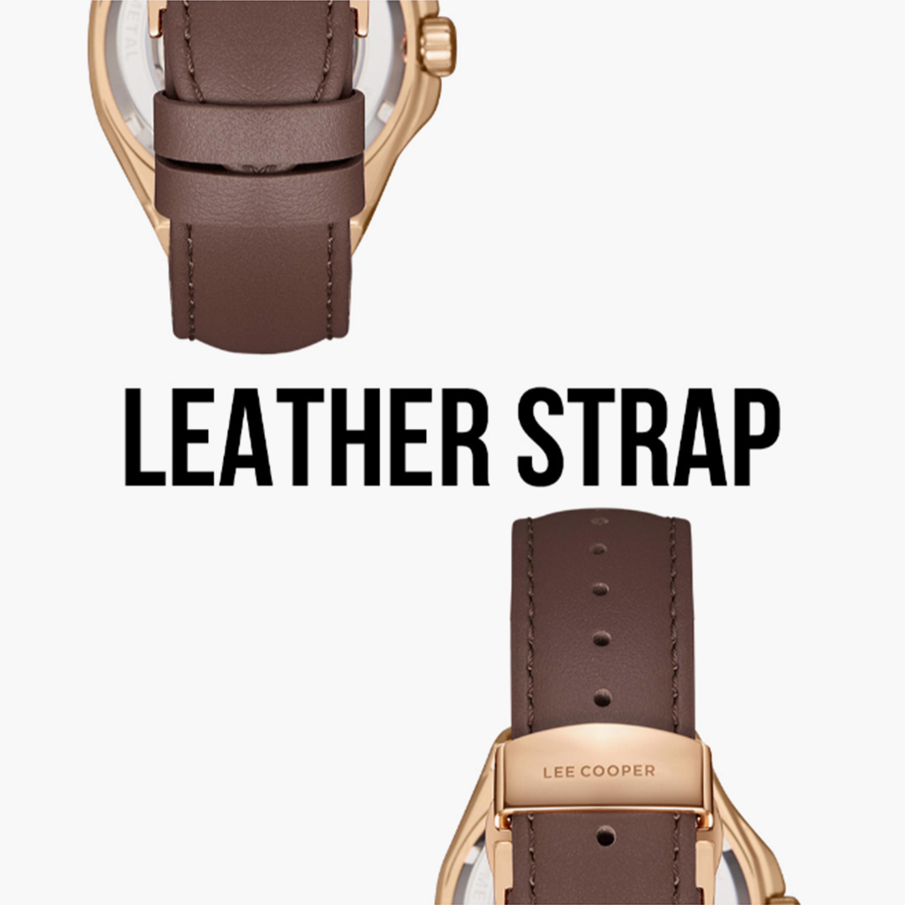 Lee Cooper Men's 43MM Brown Chronograph Leather Strap Watch | LC08125.462-men-watchesandjewellery-watches-image-6