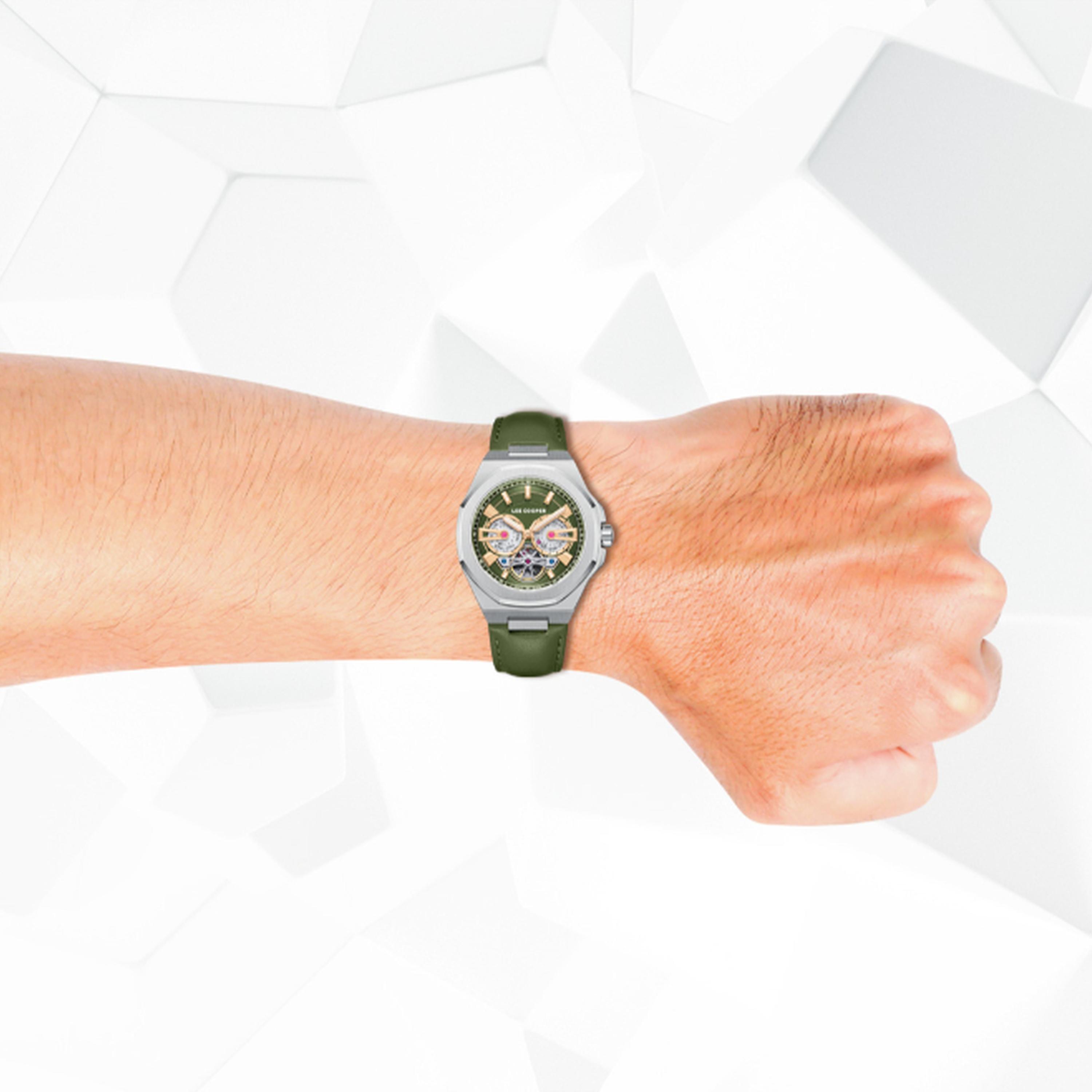 لي كوبر- ساعة  كرونوغراف للرجال سوار جلدي  43مم لون أخضر | LC08125.375-men-watchesandjewellery-watches-image-8