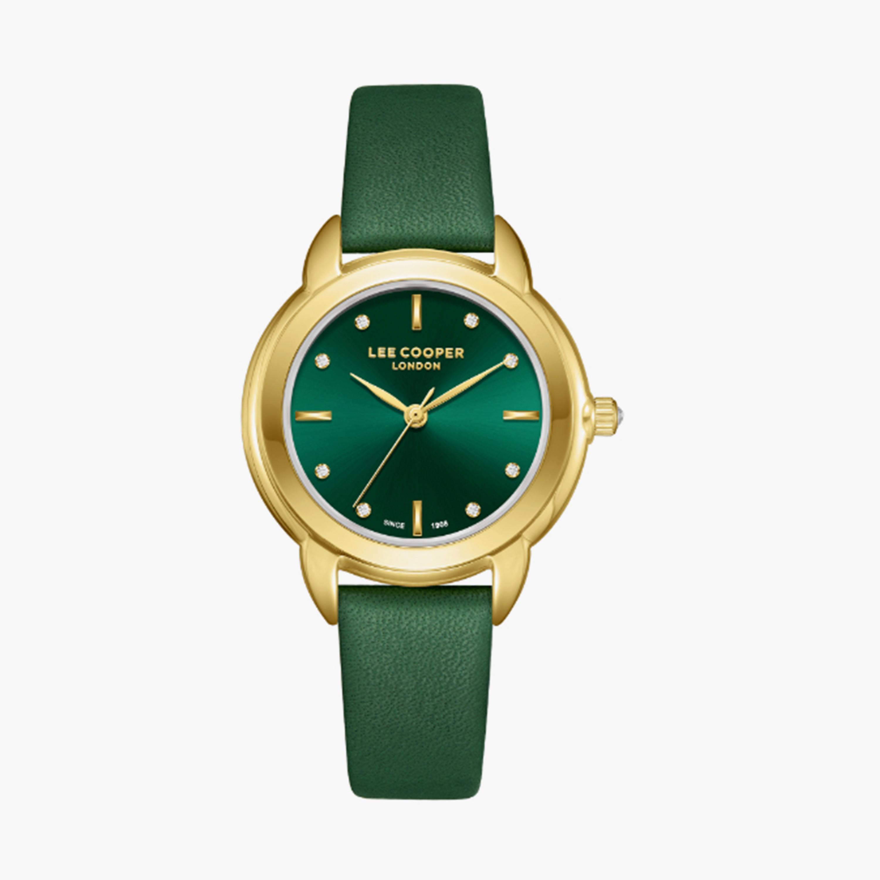 لي كوبر- ساعة  تناظرية للنساء سوار جلدي  32مم لون أخضر | LC08025.175-women-watchesandjewellery-watches-image-1