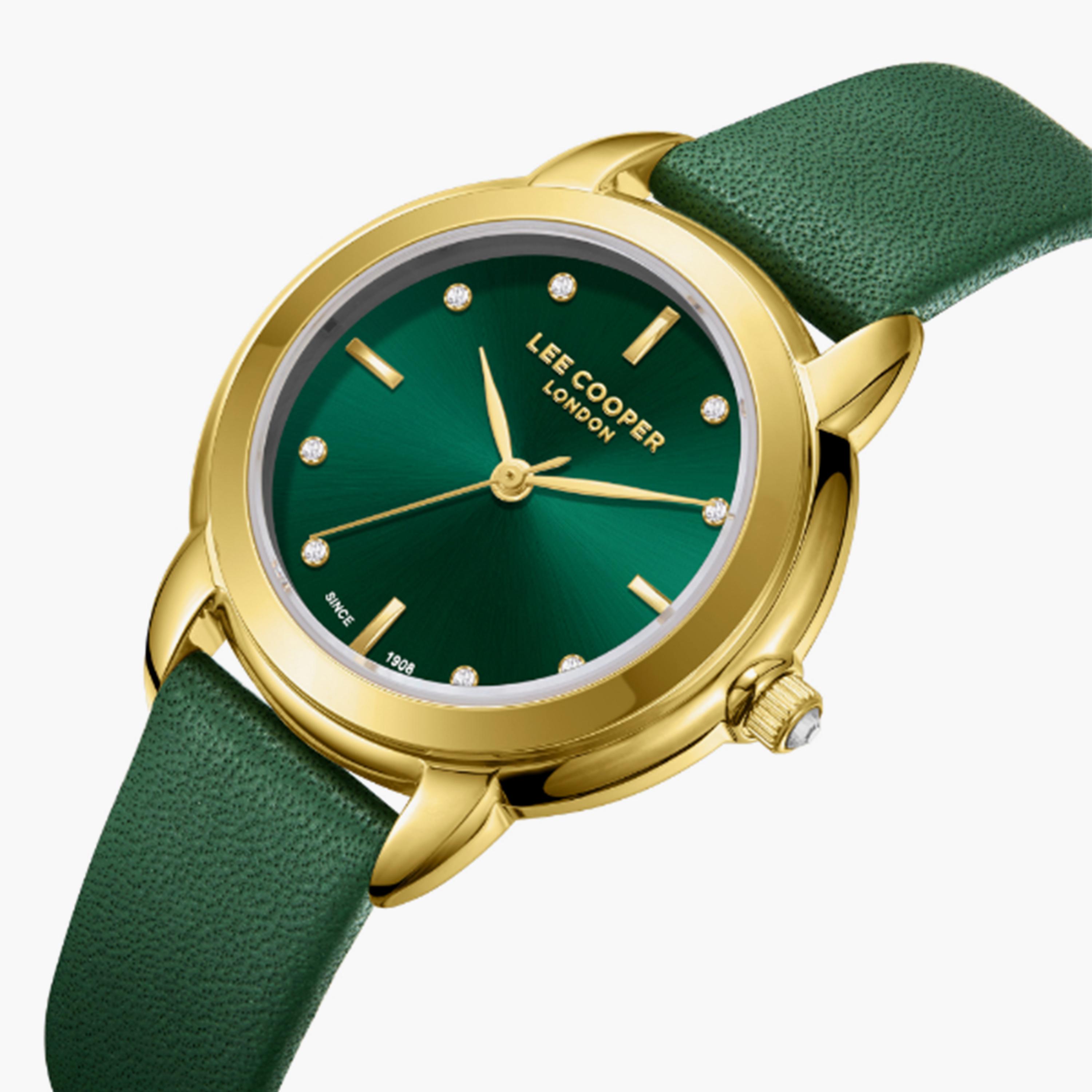 لي كوبر- ساعة  تناظرية للنساء سوار جلدي  32مم لون أخضر | LC08025.175-women-watchesandjewellery-watches-image-2