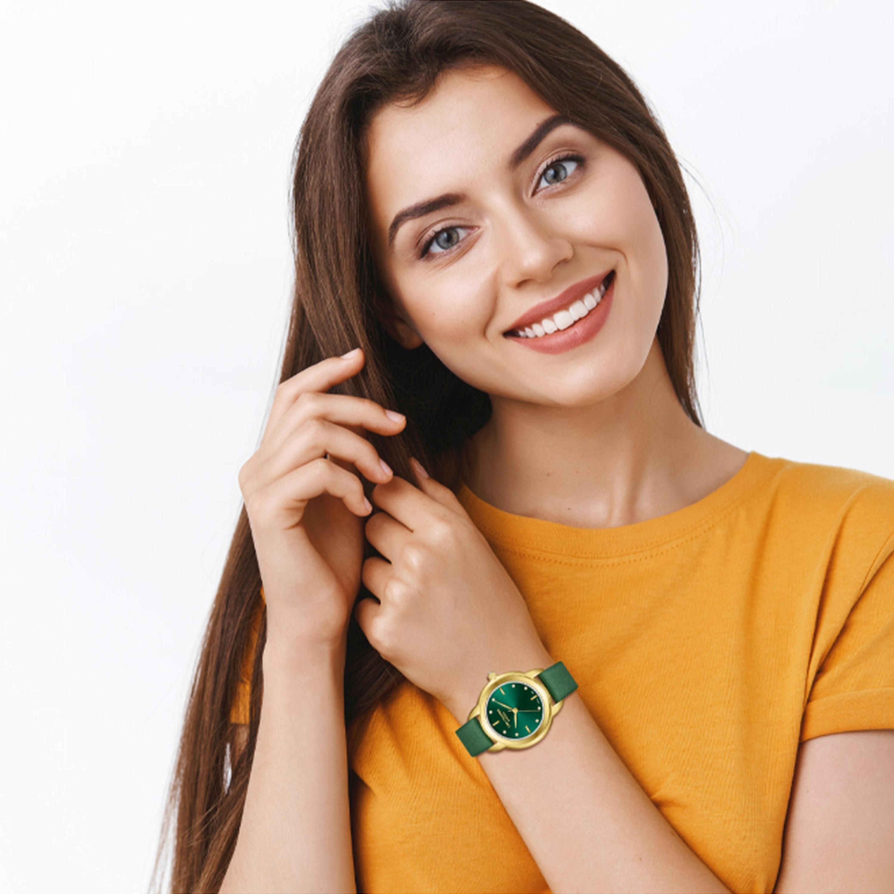 لي كوبر- ساعة  تناظرية للنساء سوار جلدي  32مم لون أخضر | LC08025.175-women-watchesandjewellery-watches-image-7