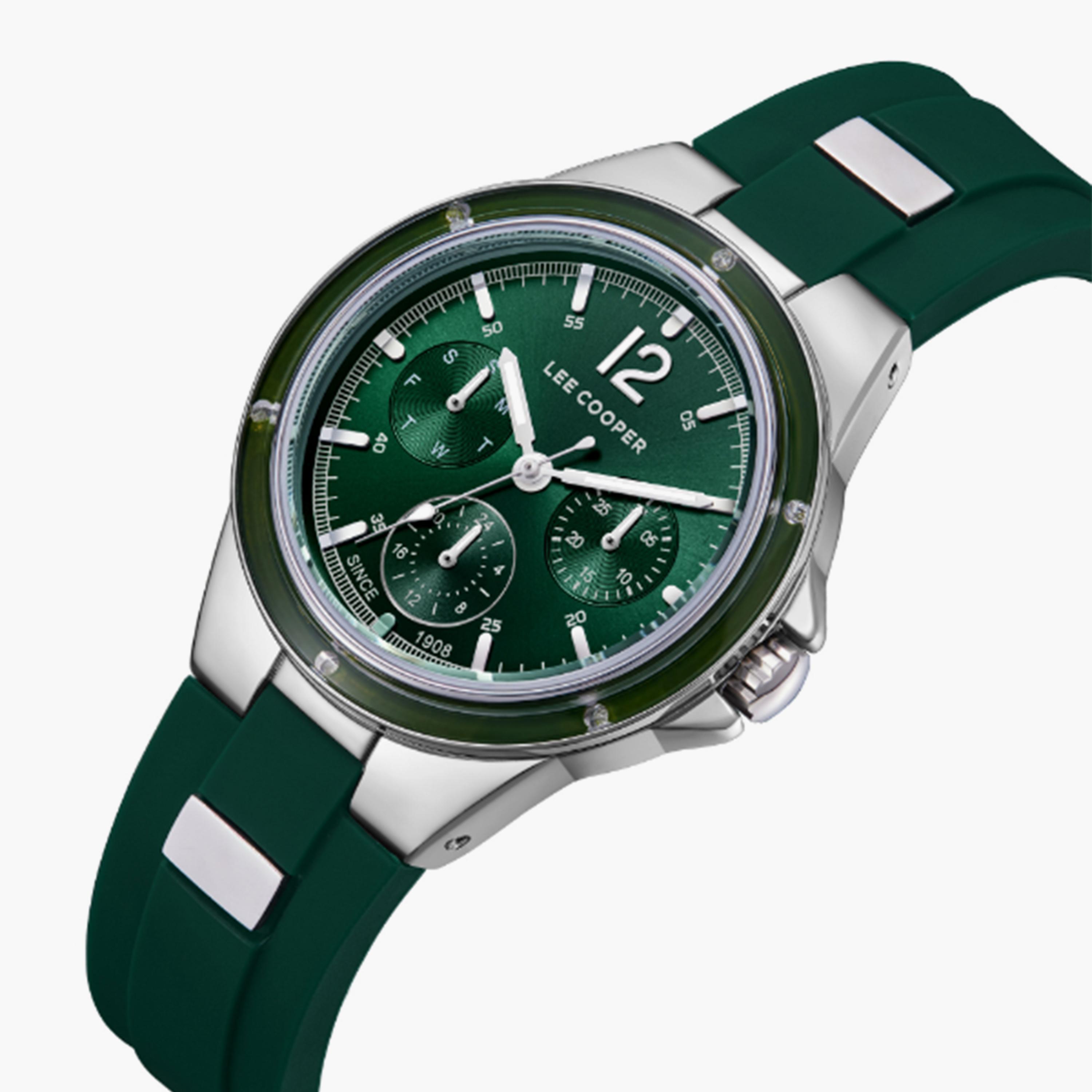 Lee Cooper Women's 35MM Green Chronograph Silicone Strap Watch | LC08099.377-women-watchesandjewellery-watches-image-2