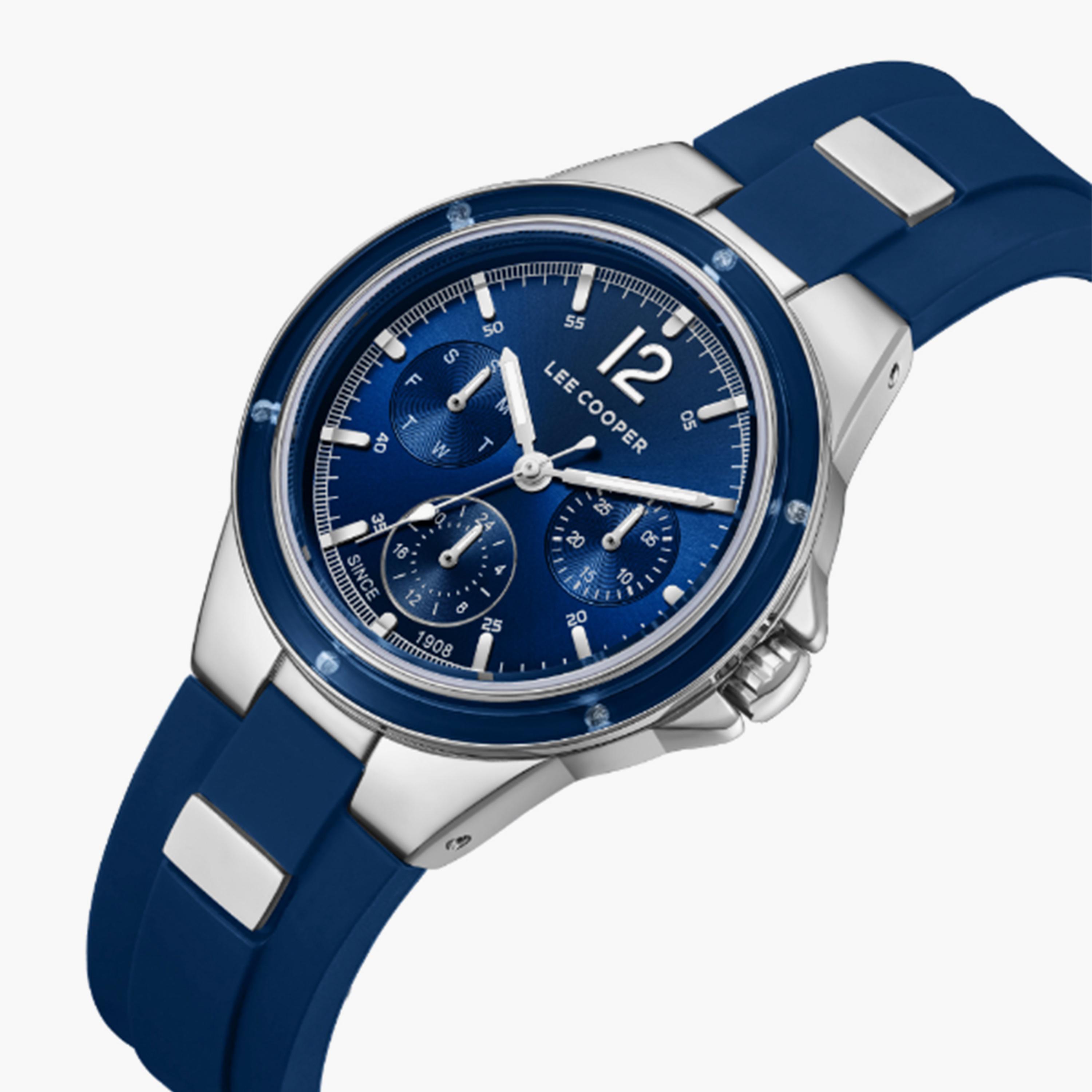 لي كوبر- ساعة  كرونوغراف للنساء سوار سيليكون  35مم لون أزرق | LC08099.399-women-watchesandjewellery-watches-image-2