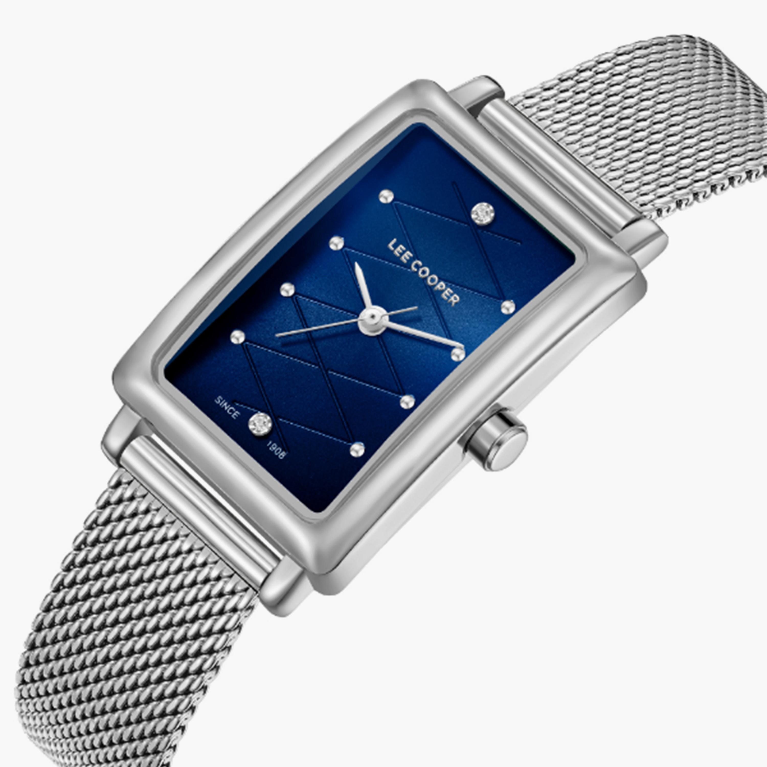 لي كوبر- ساعة  تناظرية للنساء سوار شبكي  38مم لون فضي | LC08076.390-women-watchesandjewellery-watches-image-2