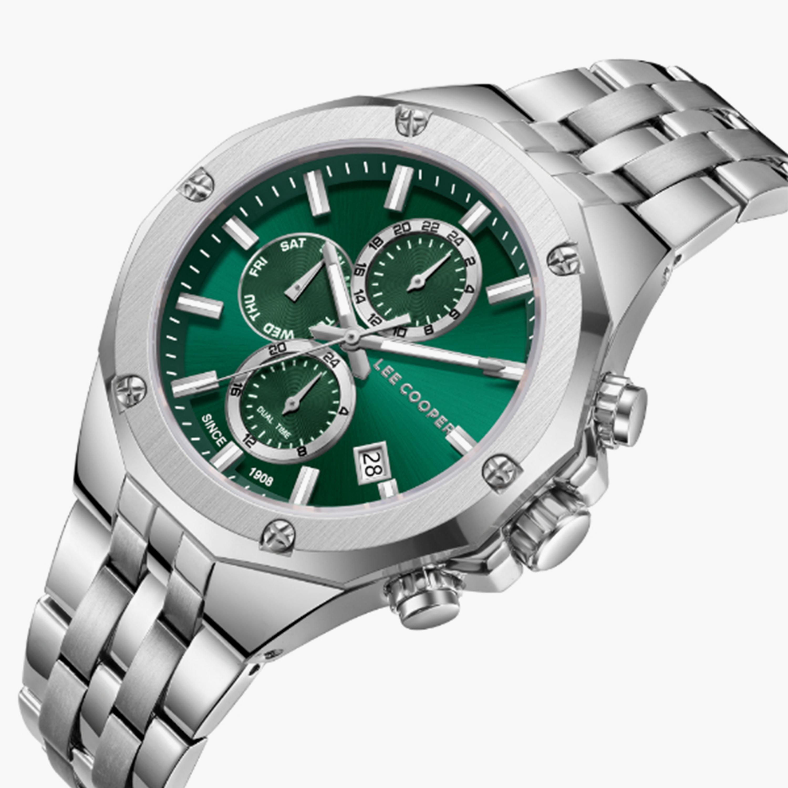 Lee Cooper Men's 42MM Silver Chronograph Metal Strap Watch | LC08104.370-men-watchesandjewellery-watches-image-2