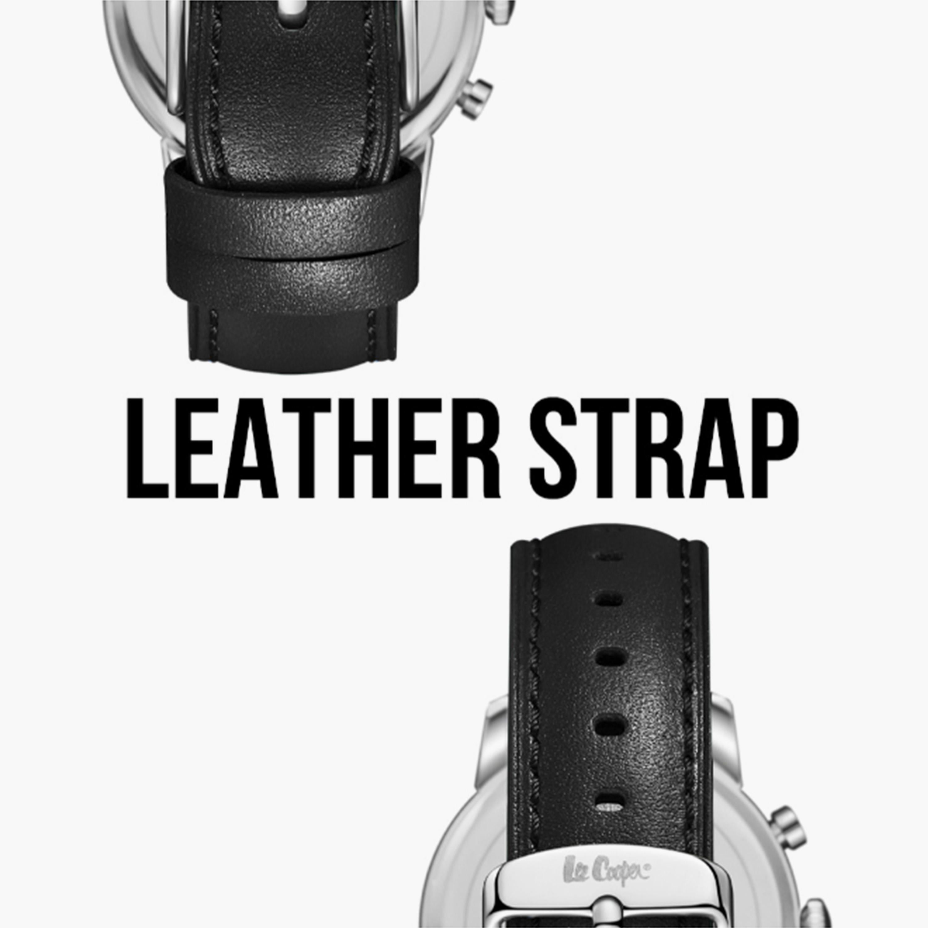 Lee Cooper Men's 44MM Black Chronograph Leather Strap Watch | LC08085.351-men-watchesandjewellery-watches-image-6