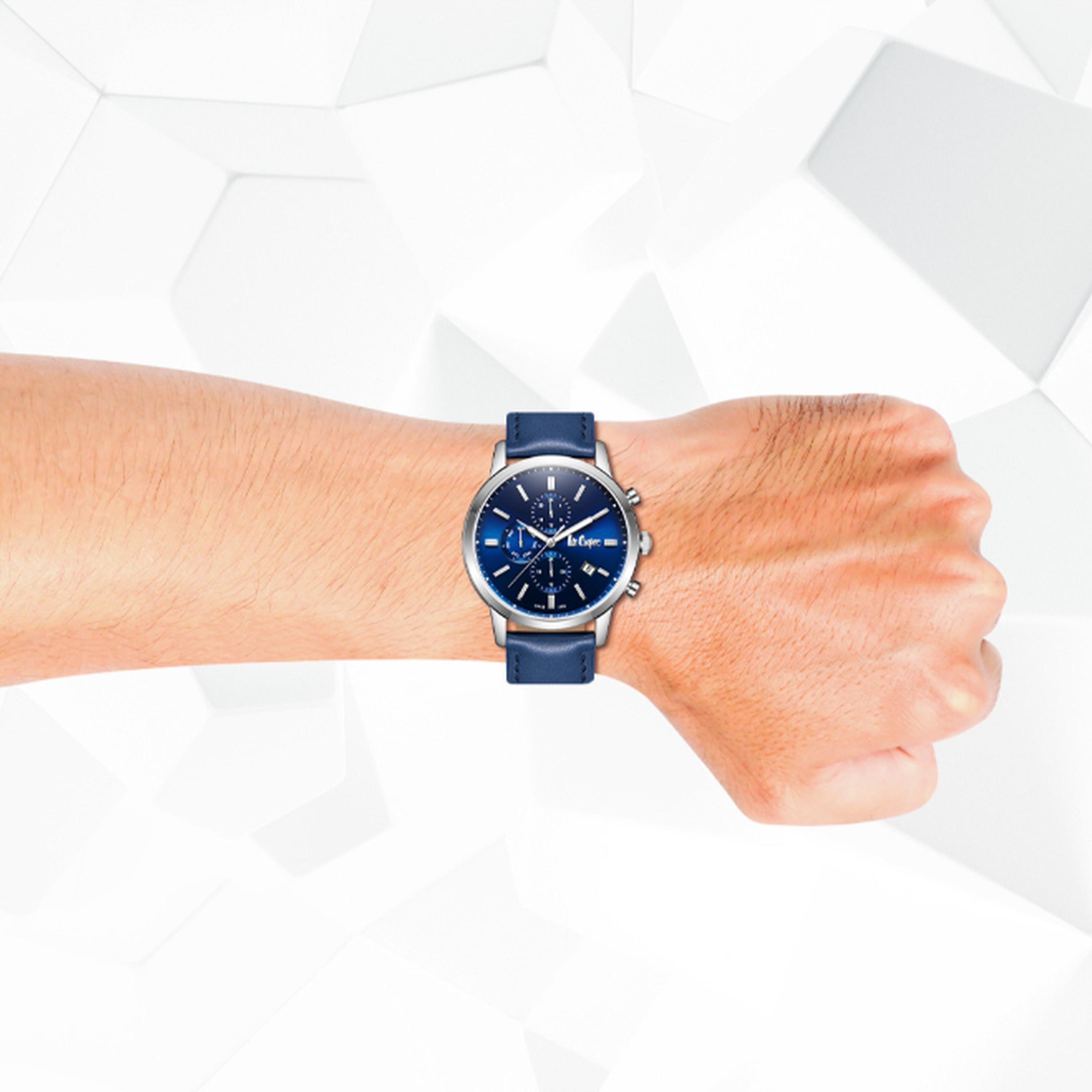 Lee Cooper Men's 44MM Blue Chronograph Leather Strap Watch | LC08085.399-men-watchesandjewellery-watches-image-8