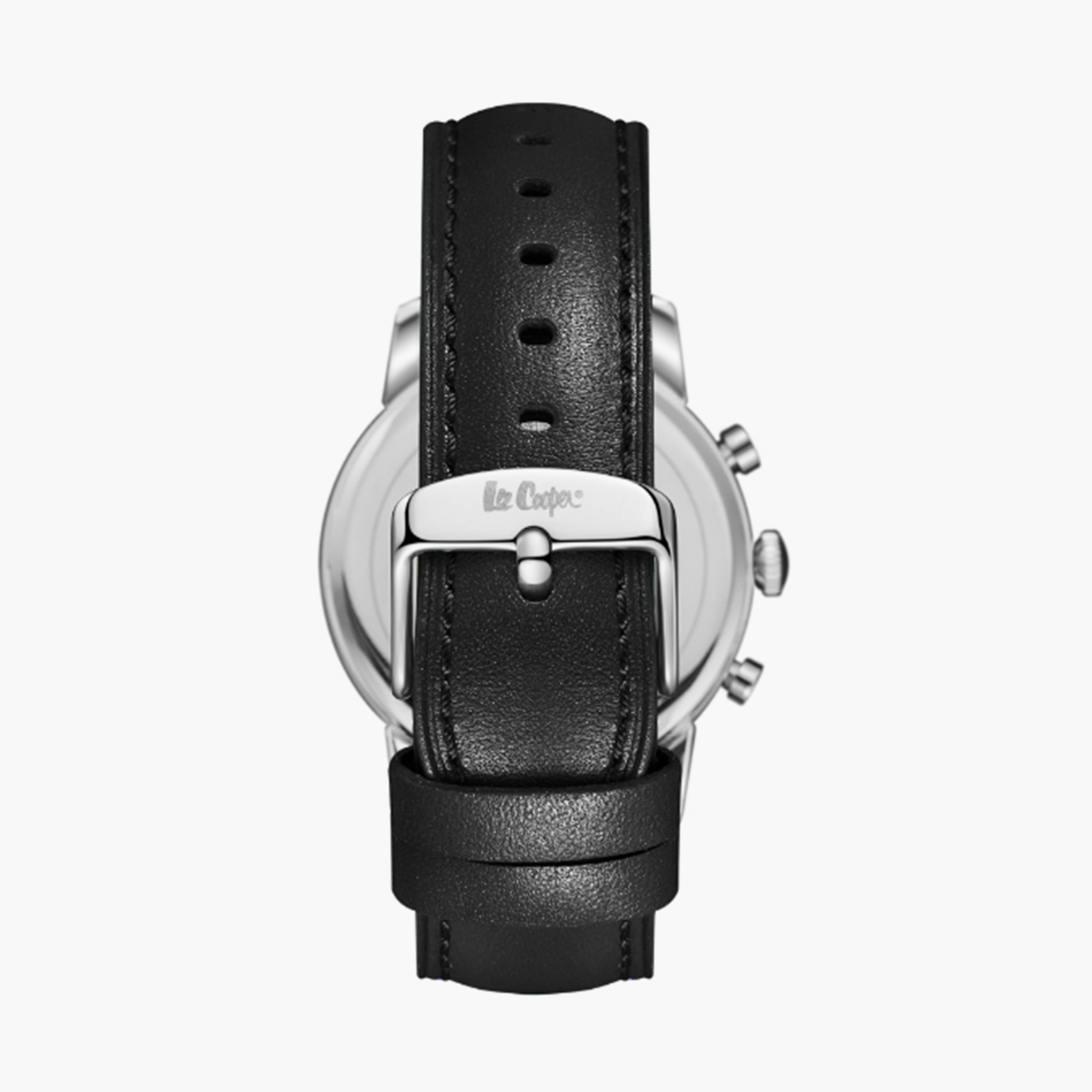 لي كوبر- ساعة  كرونوغراف للرجال سوار جلدي  44مم لون أسود | LC08085.531-men-watchesandjewellery-watches-image-2