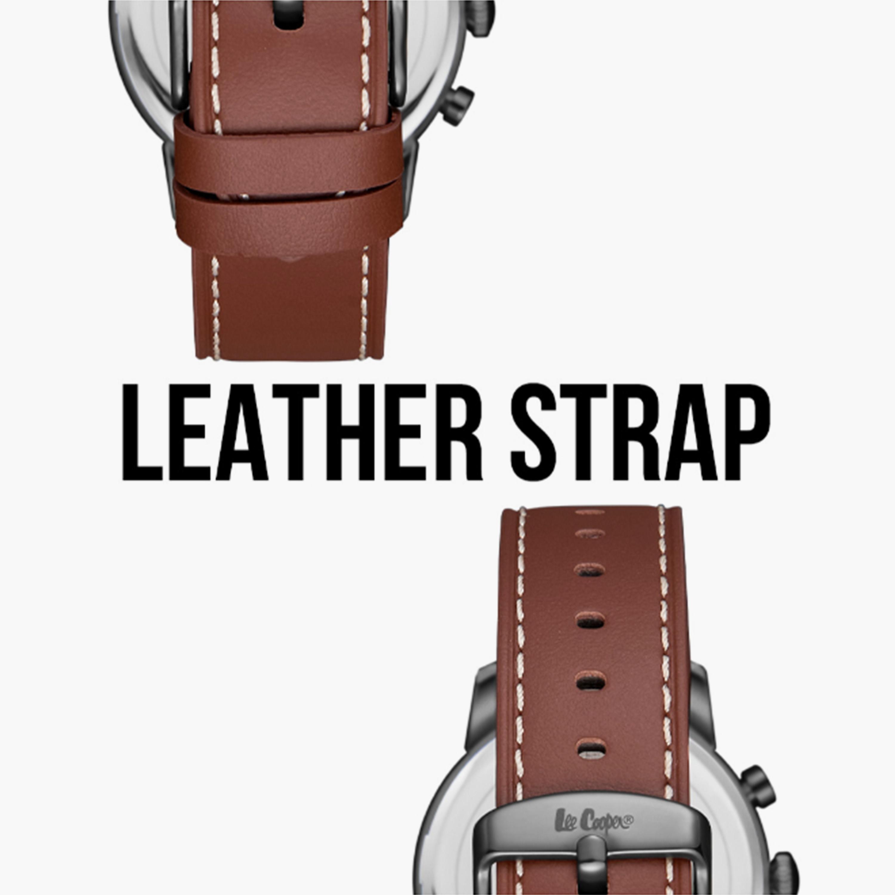 Lee Cooper Men's 44MM Brown Chronograph Leather Strap Watch | LC08085.044-men-watchesandjewellery-watches-image-6