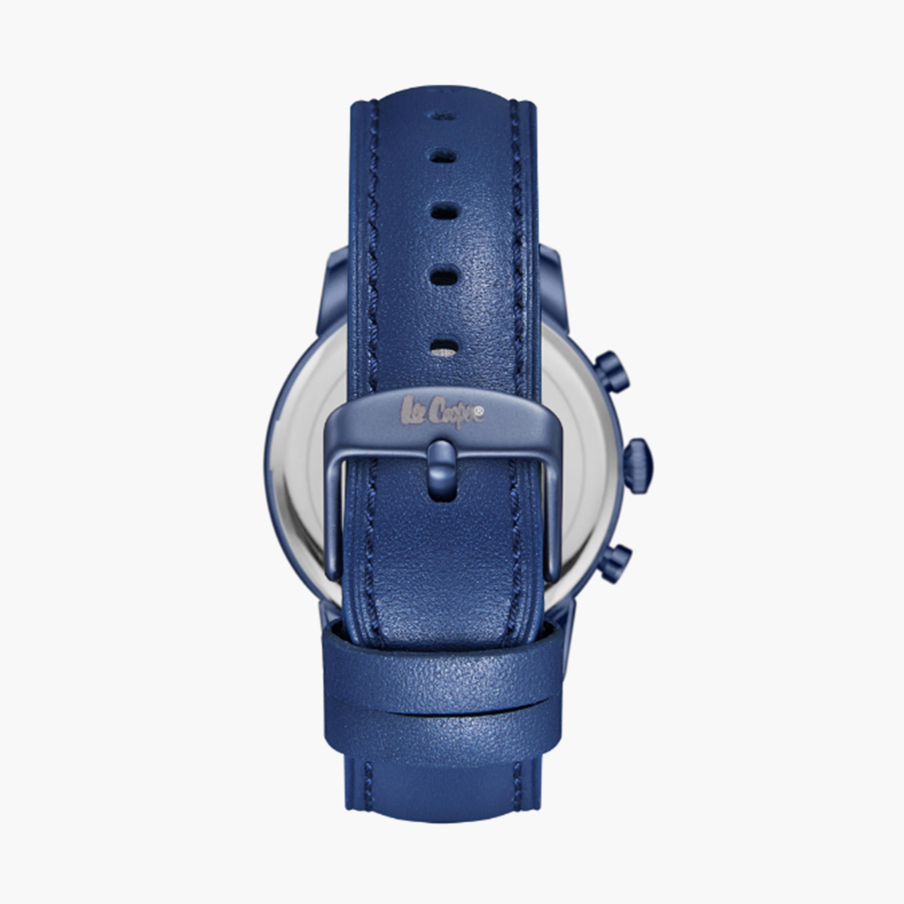 لي كوبر- ساعة  كرونوغراف للرجال سوار جلدي  44مم لون أزرق | LC08085.999-men-watchesandjewellery-watches-image-2