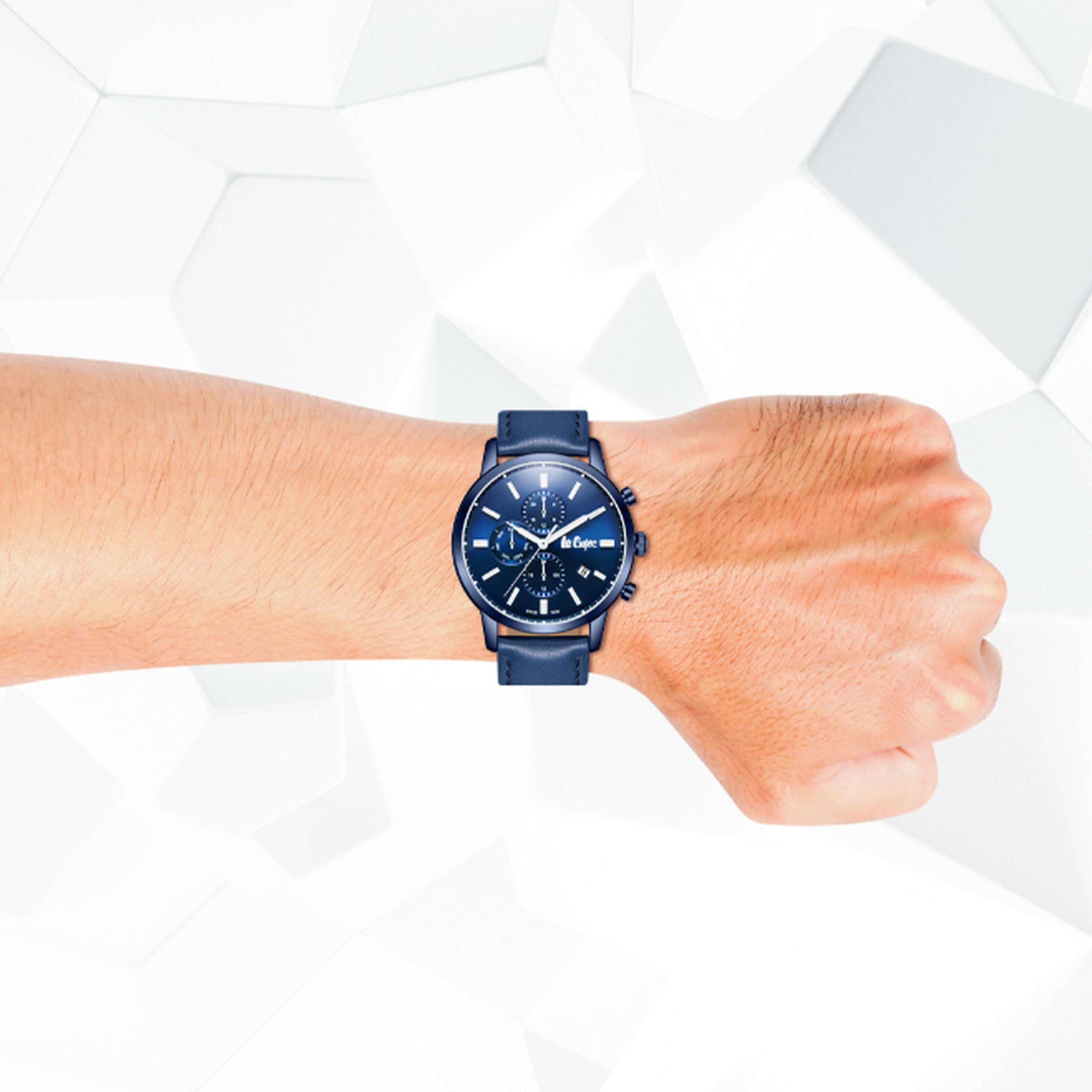لي كوبر- ساعة  كرونوغراف للرجال سوار جلدي  44مم لون أزرق | LC08085.999-men-watchesandjewellery-watches-image-8