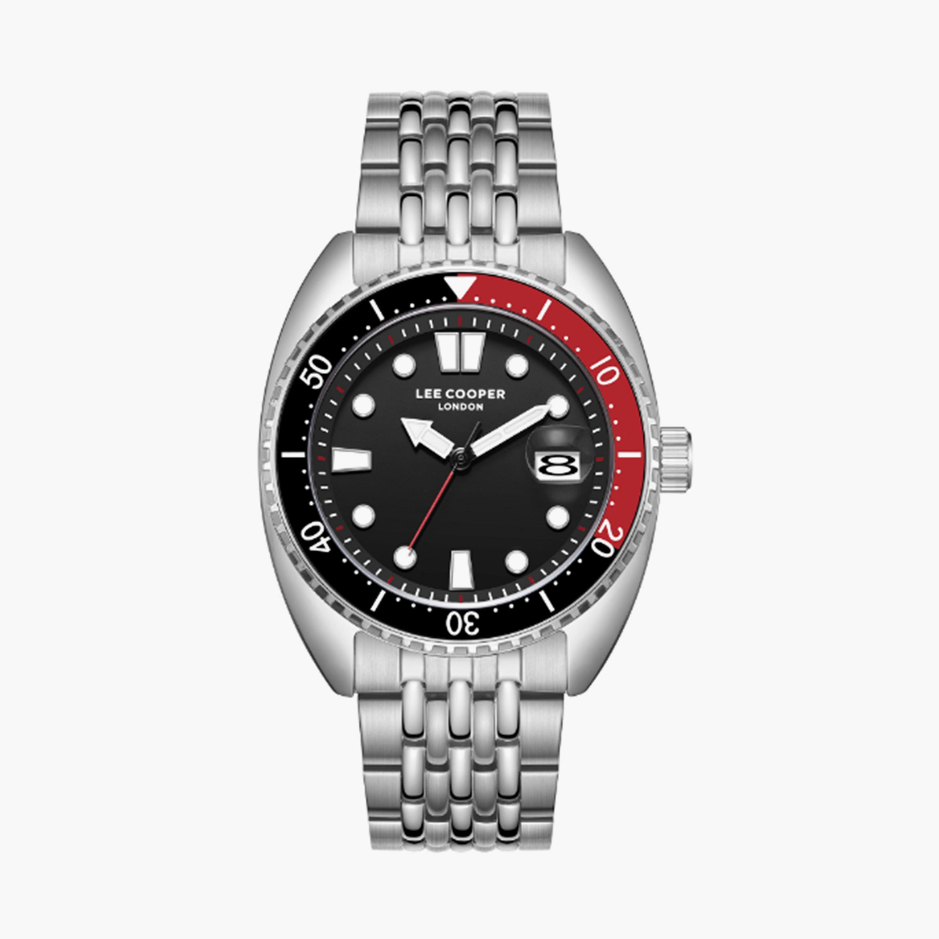 لي كوبر- ساعة  تناظرية للرجال سوار معدني  42مم لون فضي | LC07997.350-men-watchesandjewellery-watches-image-1