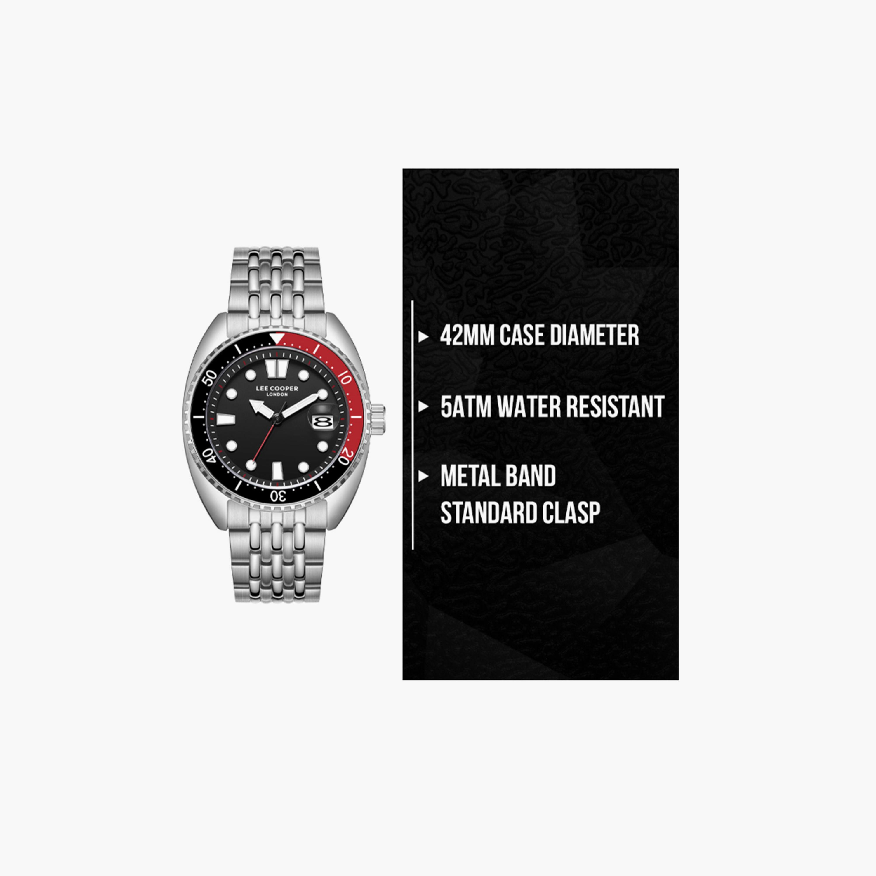لي كوبر- ساعة  تناظرية للرجال سوار معدني  42مم لون فضي | LC07997.350-men-watchesandjewellery-watches-image-9