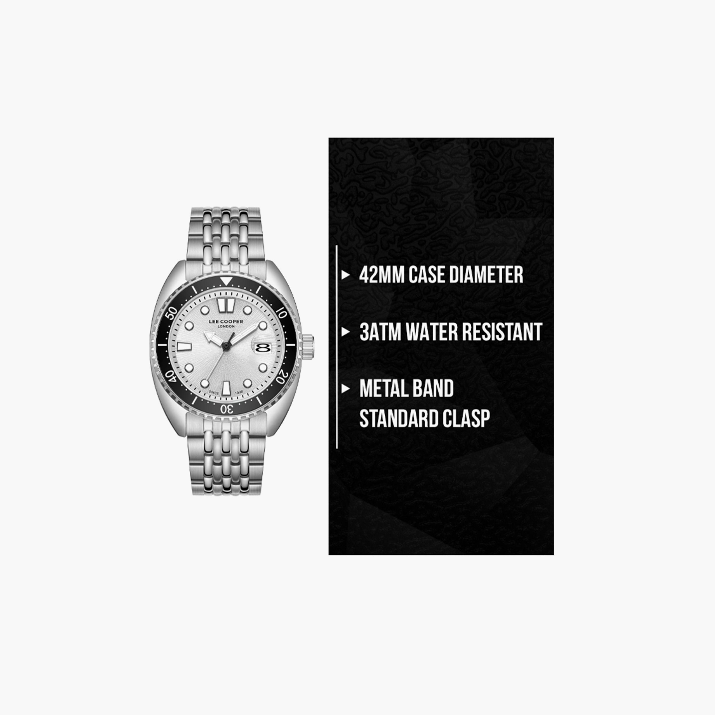 Lee Cooper Men's 42MM Silver Analog Metal Strap Watch | LC07997.050-men-watchesandjewellery-watches-image-9
