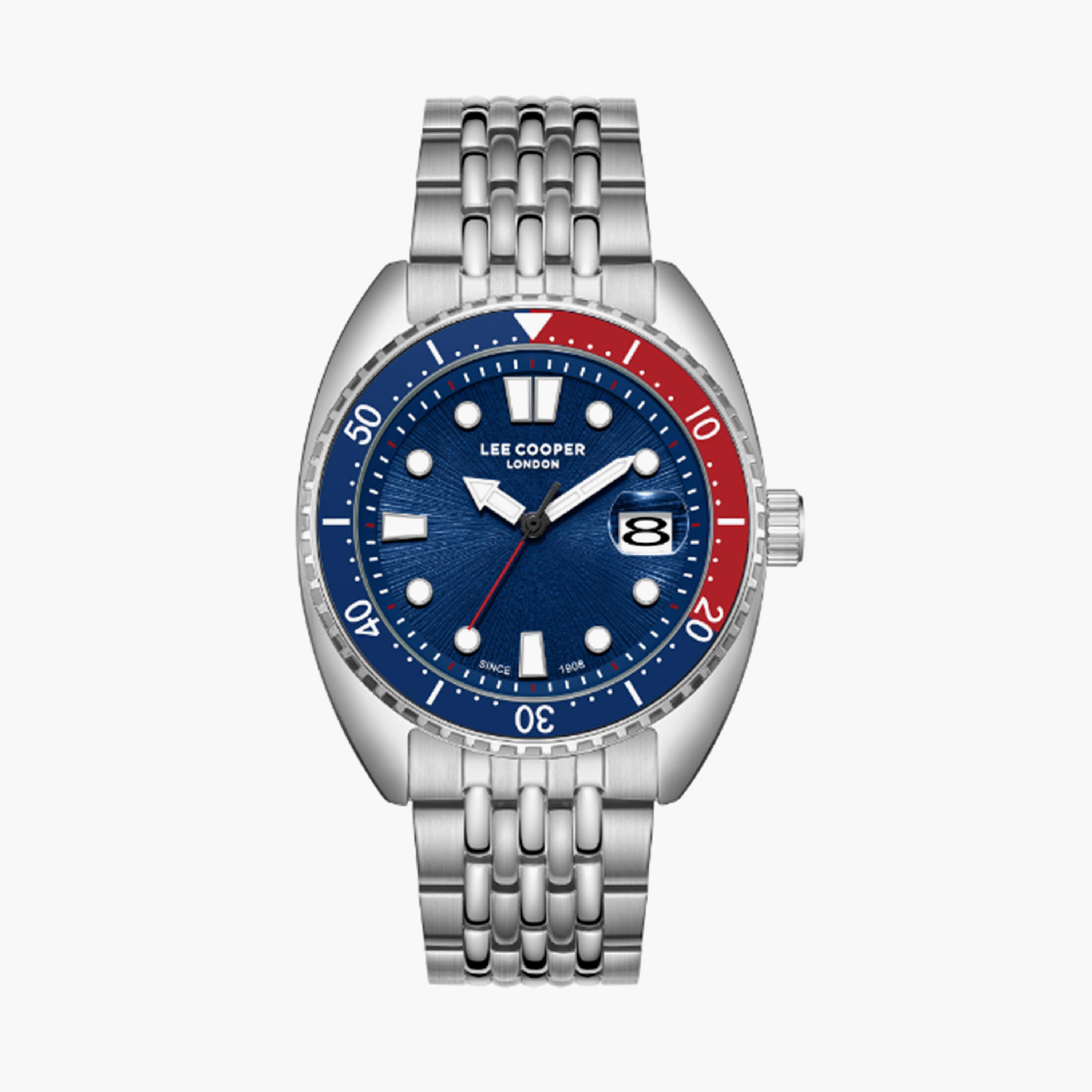 لي كوبر- ساعة  تناظرية للرجال سوار معدني  42مم لون فضي | LC07997.390-men-watchesandjewellery-watches-image-1