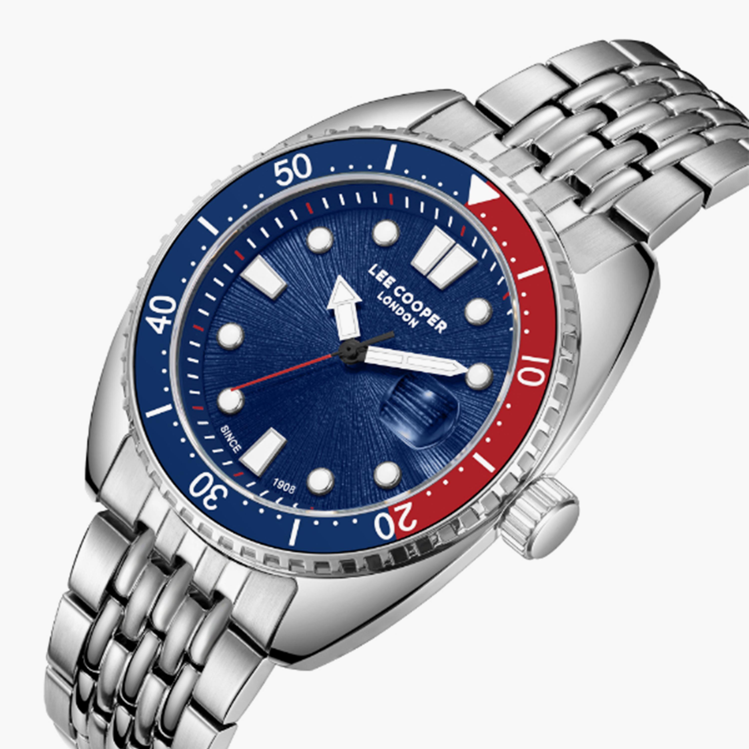 لي كوبر- ساعة  تناظرية للرجال سوار معدني  42مم لون فضي | LC07997.390-men-watchesandjewellery-watches-image-2