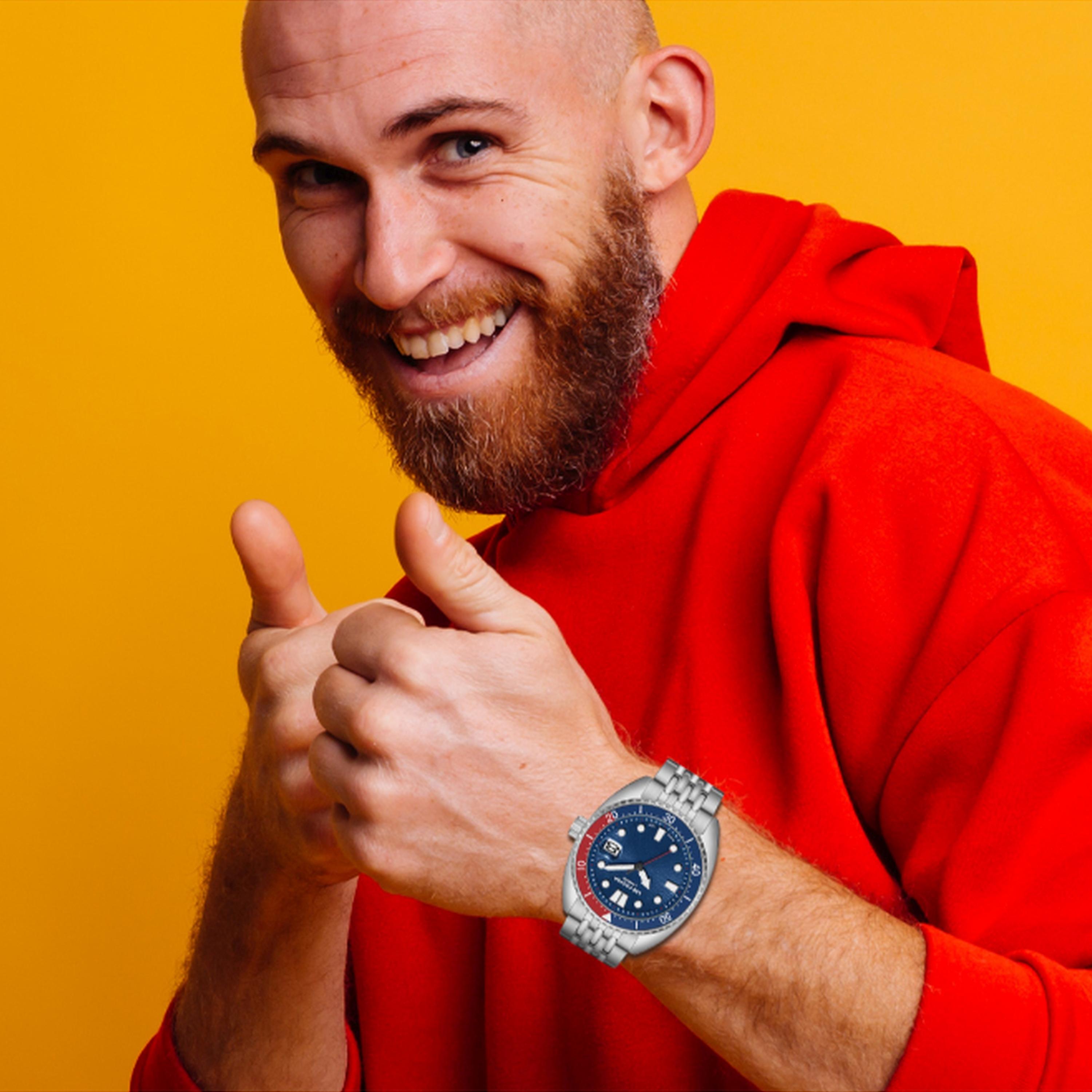 لي كوبر- ساعة  تناظرية للرجال سوار معدني  42مم لون فضي | LC07997.390-men-watchesandjewellery-watches-image-7