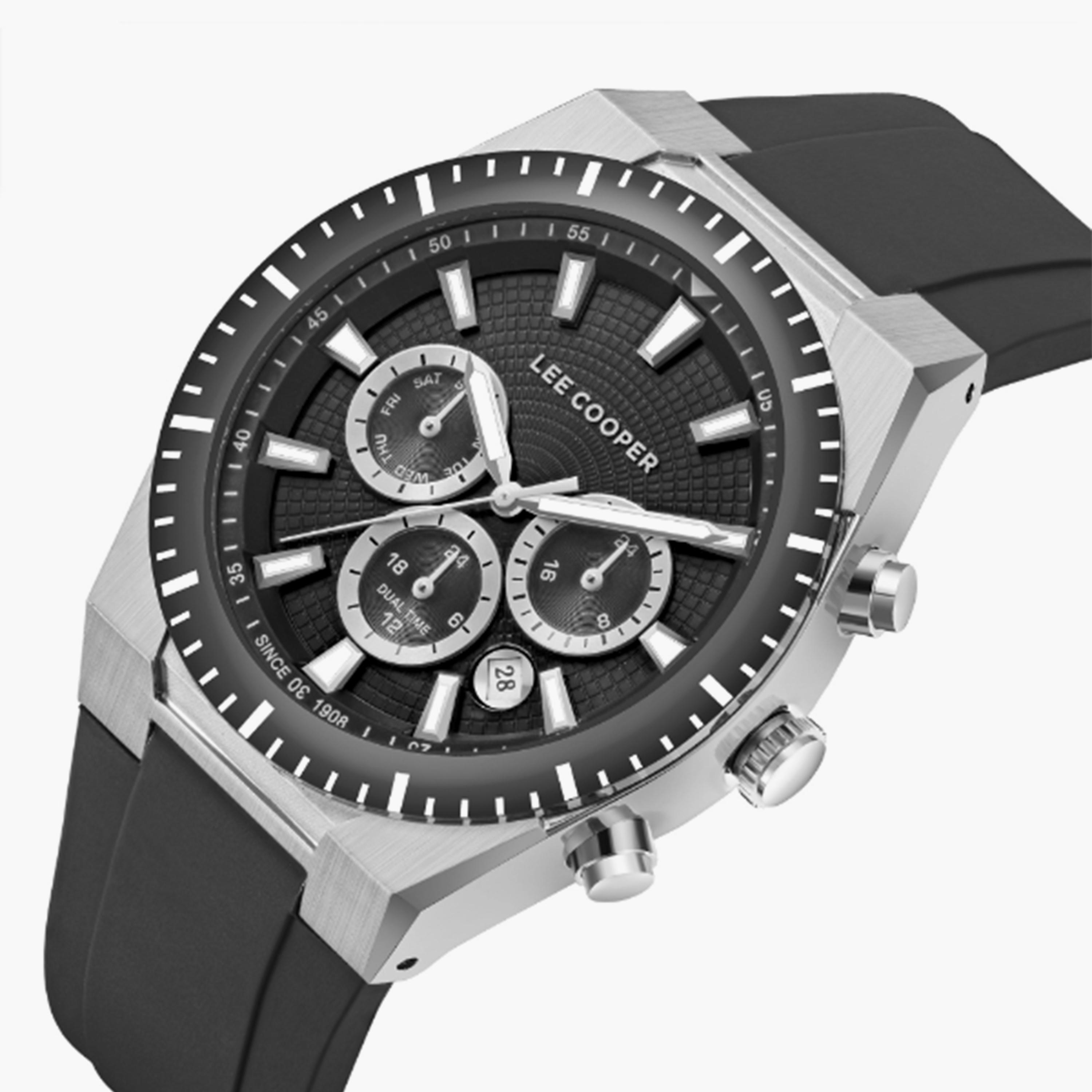 لي كوبر- ساعة  كرونوغراف للرجال سوار سيليكون  42مم لون أسود | LC08088.351-men-watchesandjewellery-watches-image-2