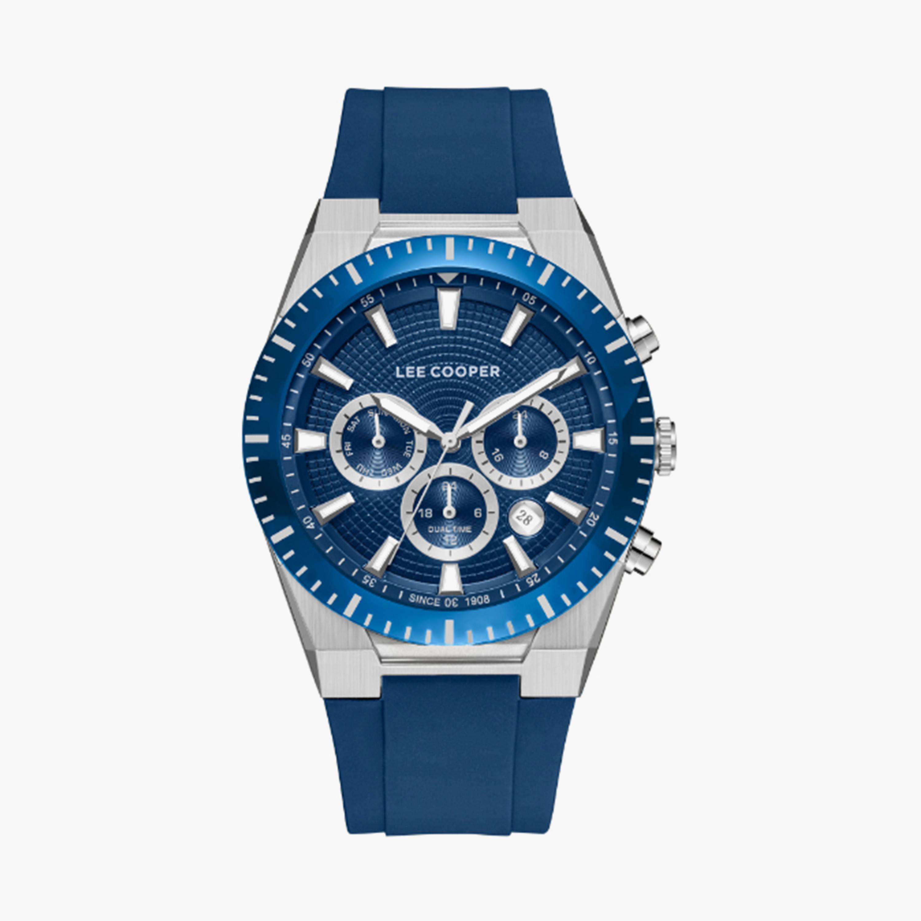 لي كوبر- ساعة  كرونوغراف للرجال سوار سيليكون  42مم لون أزرق | LC08088.399-men-watchesandjewellery-watches-image-1
