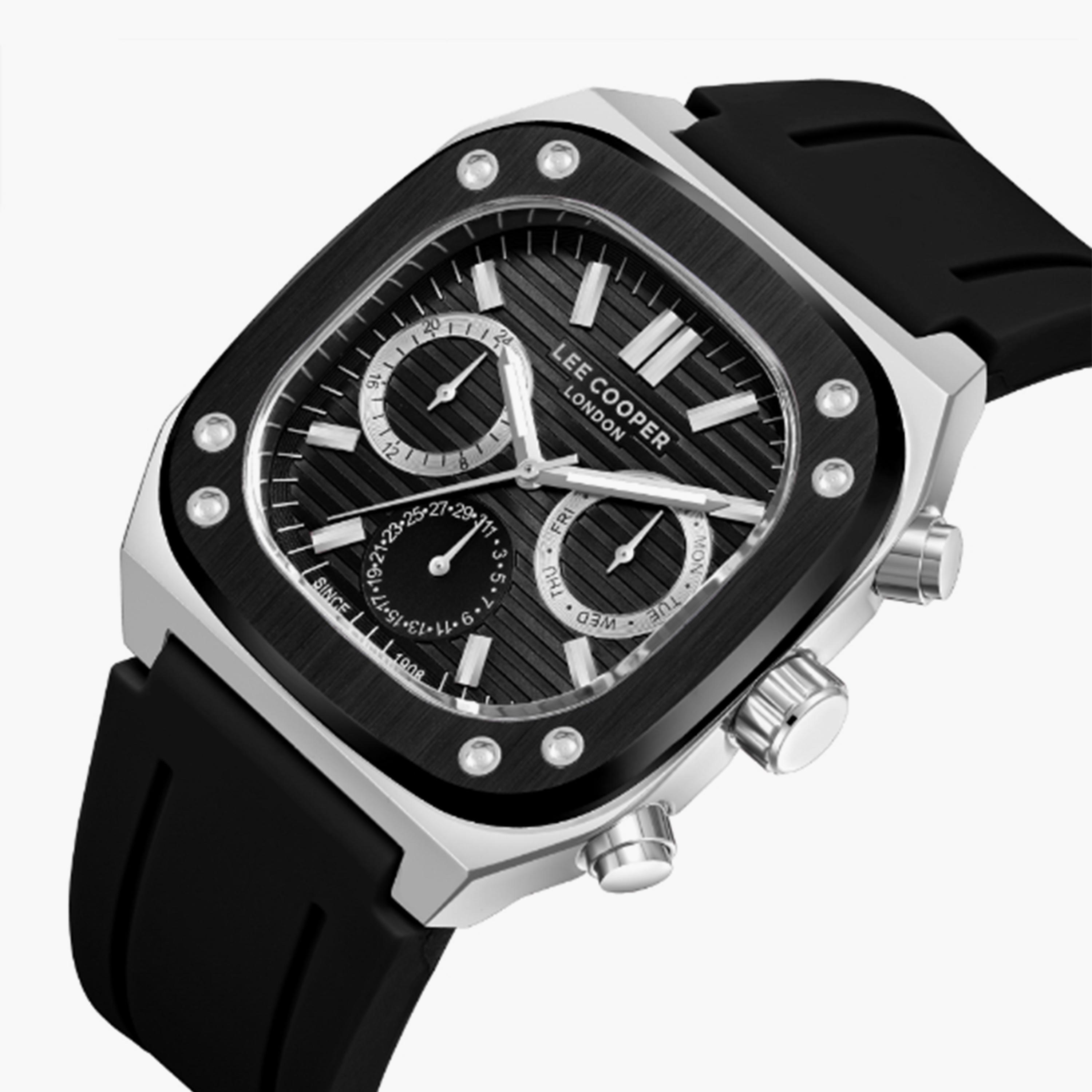 Lee Cooper Men's 48MM Black Chronograph Silicone Strap Watch | LC08022.351-men-watchesandjewellery-watches-image-2