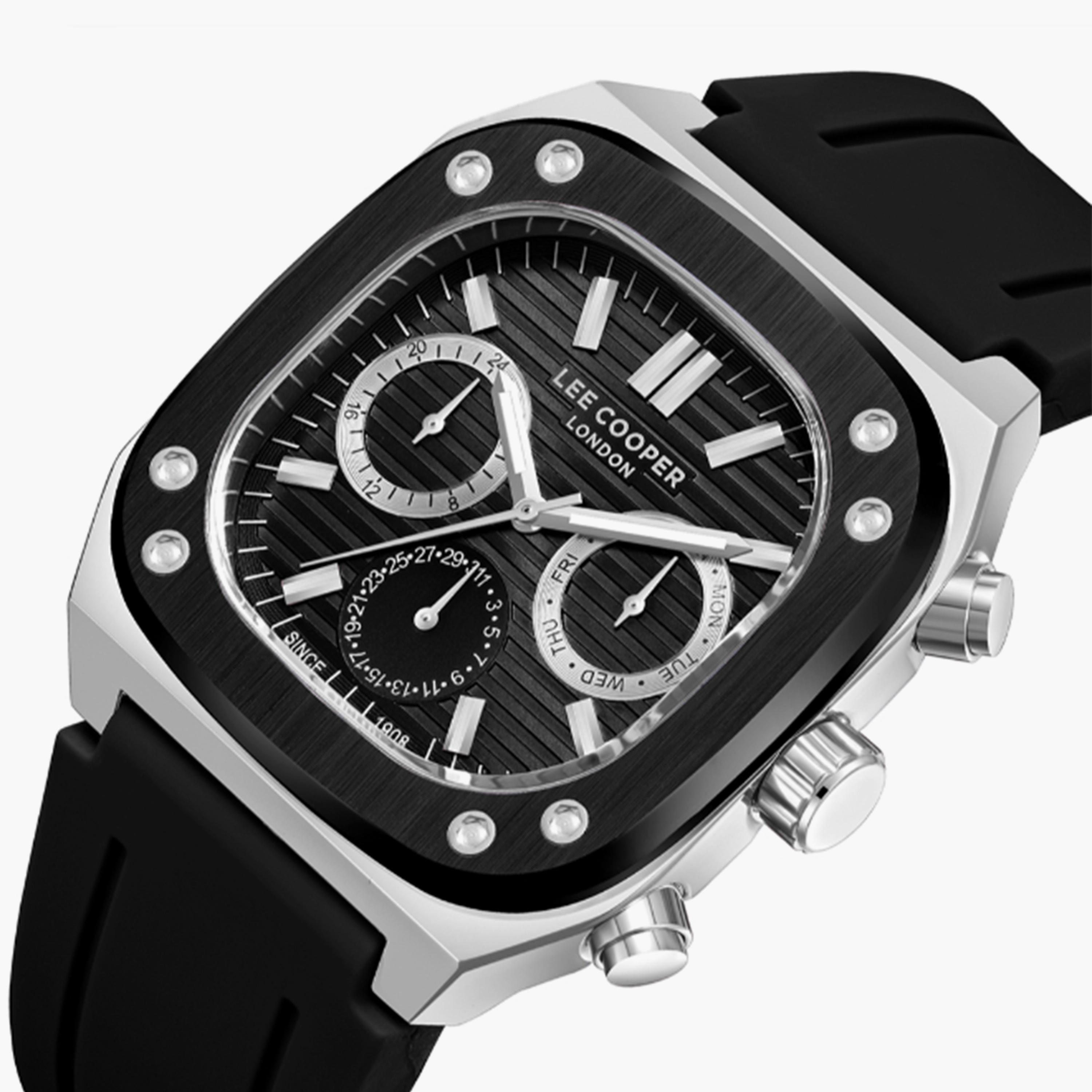 Lee Cooper Men's 48MM Black Chronograph Silicone Strap Watch | LC08022.351-men-watchesandjewellery-watches-image-5