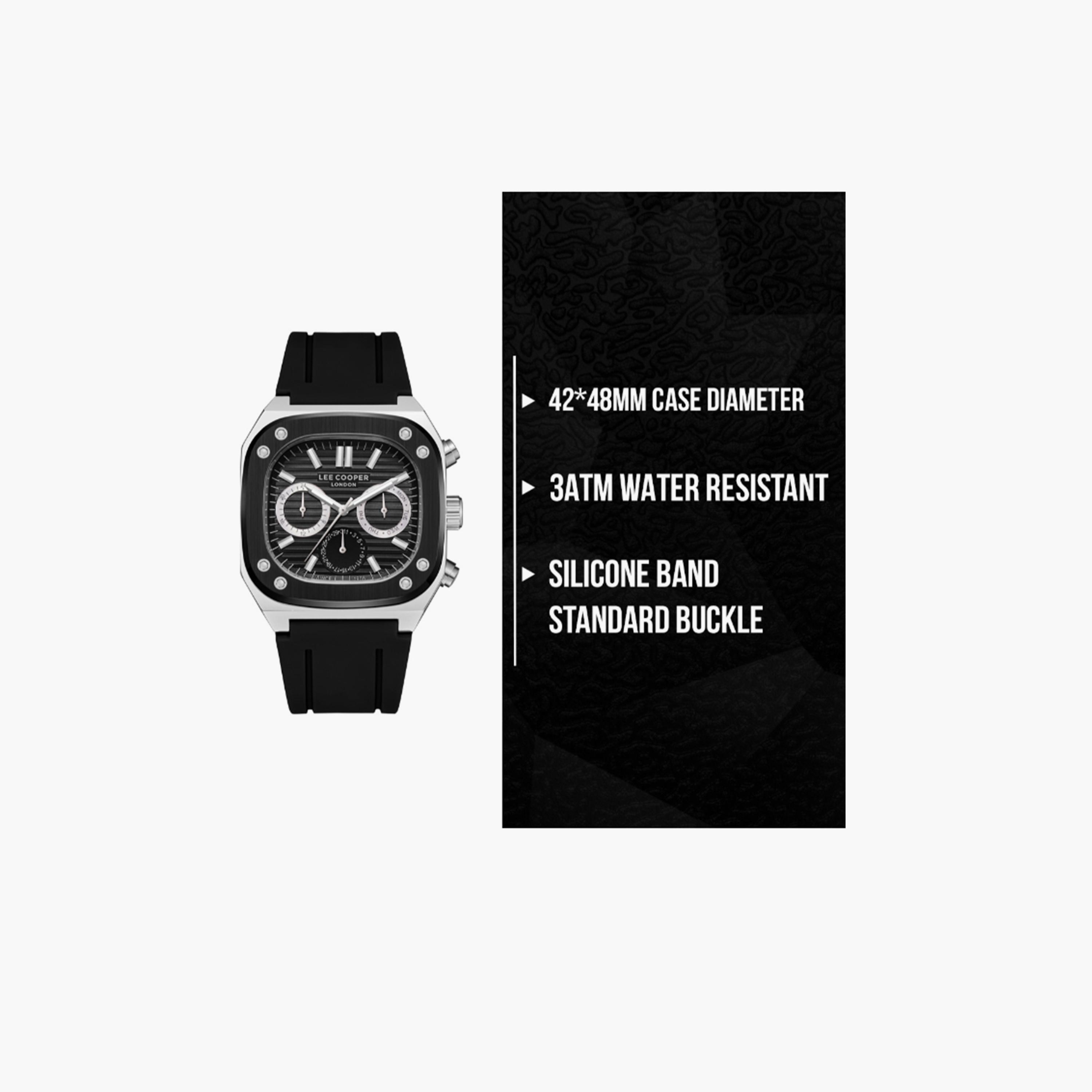 Lee Cooper Men's 48MM Black Chronograph Silicone Strap Watch | LC08022.351-men-watchesandjewellery-watches-image-9