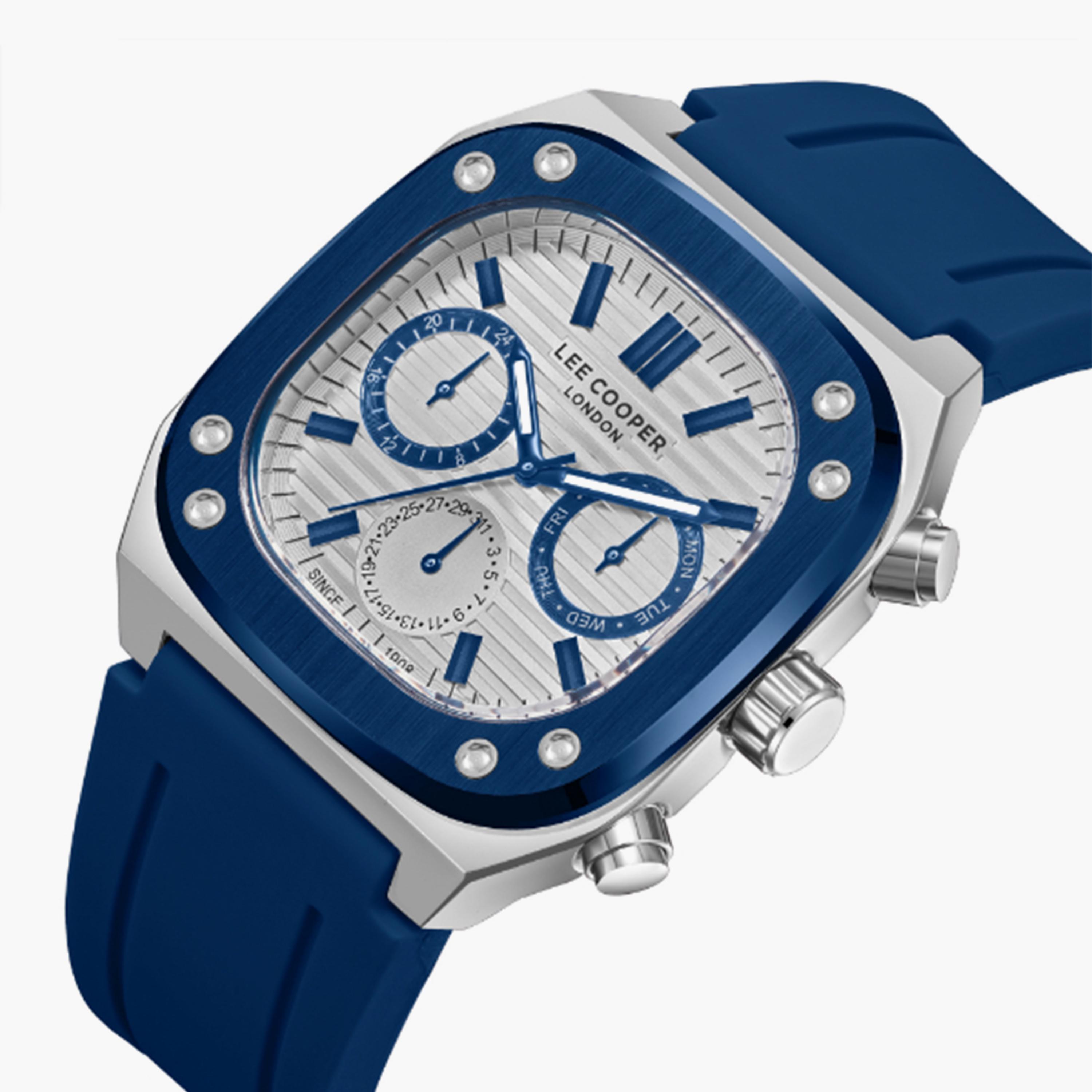 Lee Cooper Men's 48MM Blue Chronograph Silicone Strap Watch | LC08022.339-men-watchesandjewellery-watches-image-2