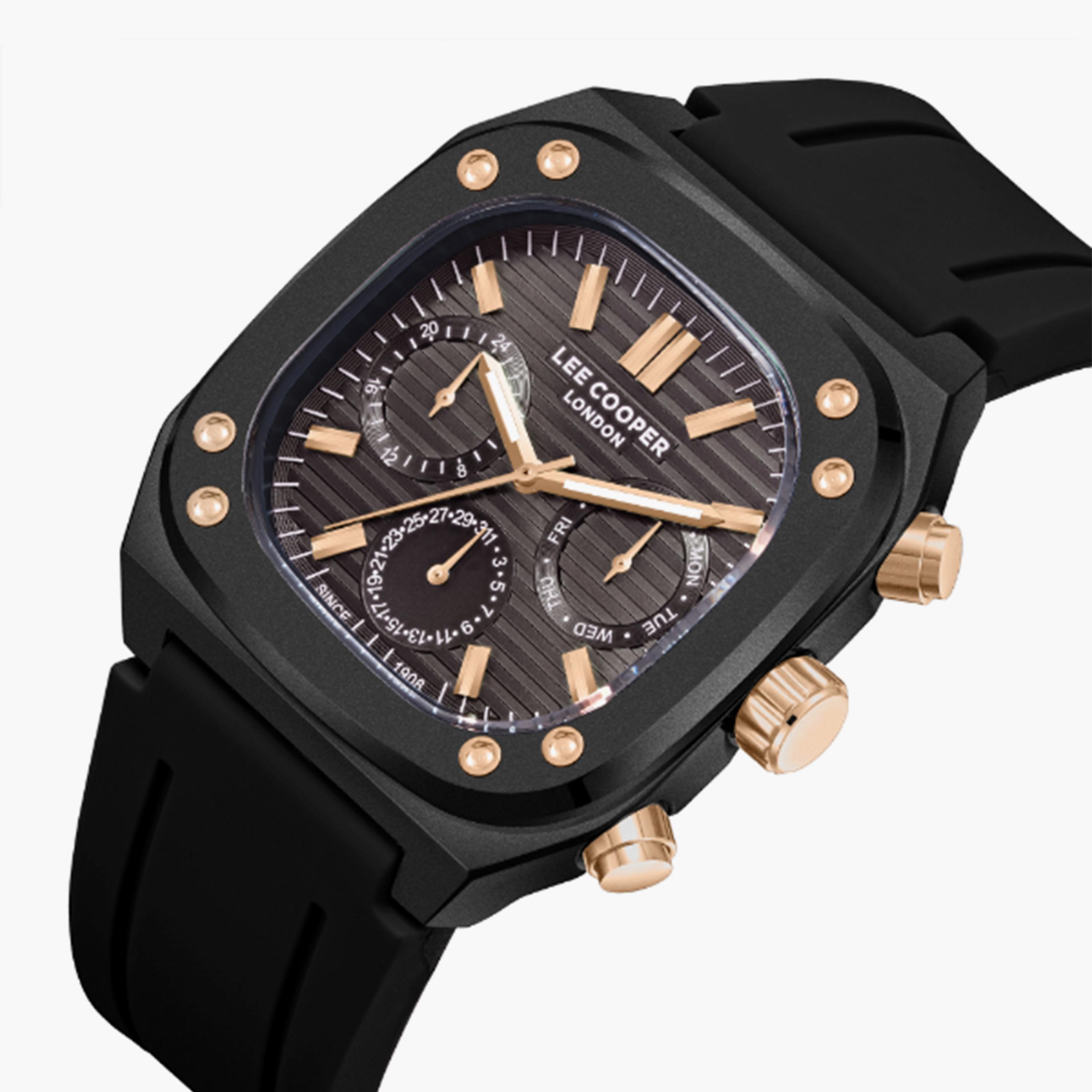 Lee Cooper Men's 48MM Black Chronograph Silicone Strap Watch | LC08022.651-men-watchesandjewellery-watches-image-2