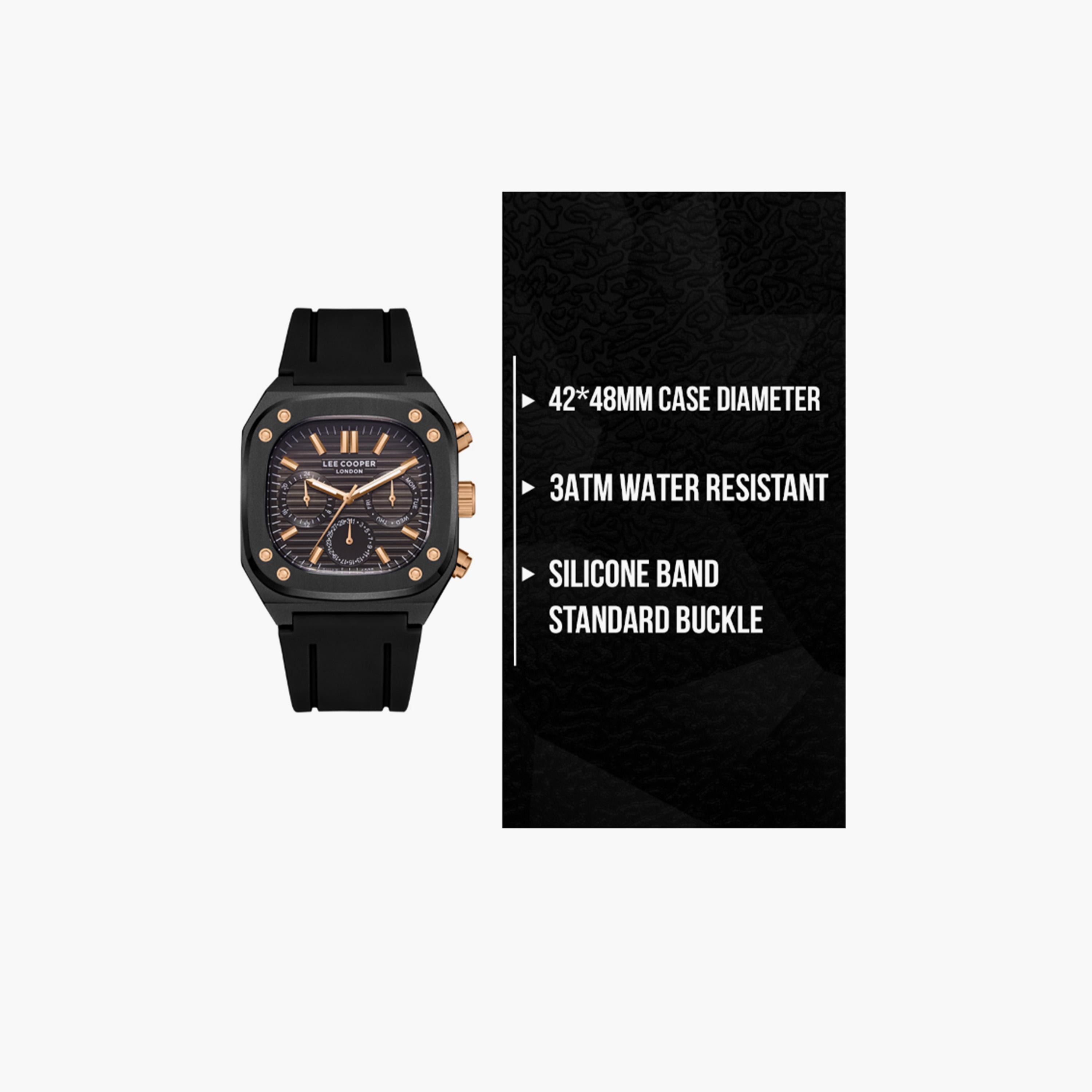 Lee Cooper Men's 48MM Black Chronograph Silicone Strap Watch | LC08022.651-men-watchesandjewellery-watches-image-9