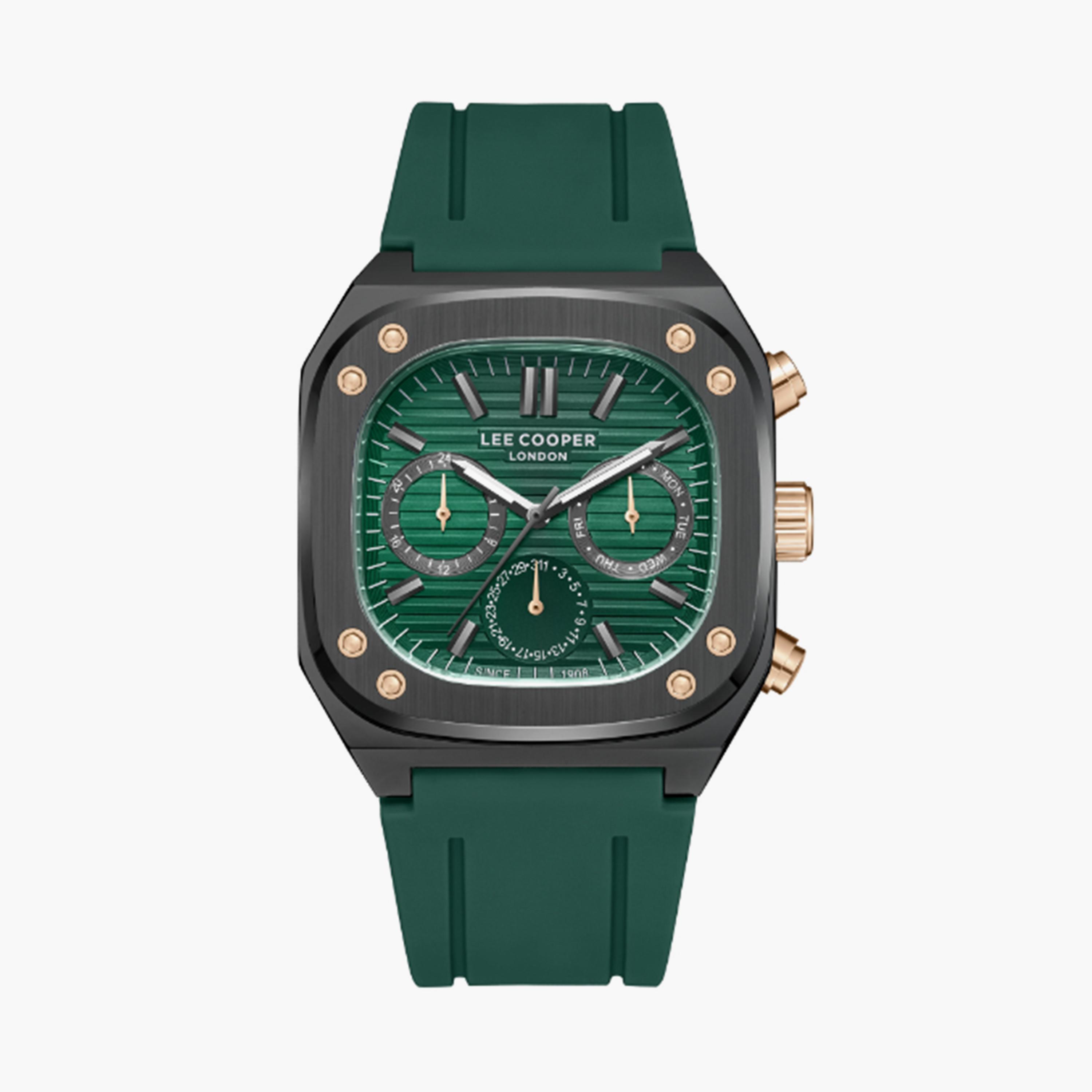 Lee Cooper Men's 48MM Green Chronograph Silicone Strap Watch | LC08022.077-men-watchesandjewellery-watches-image-1