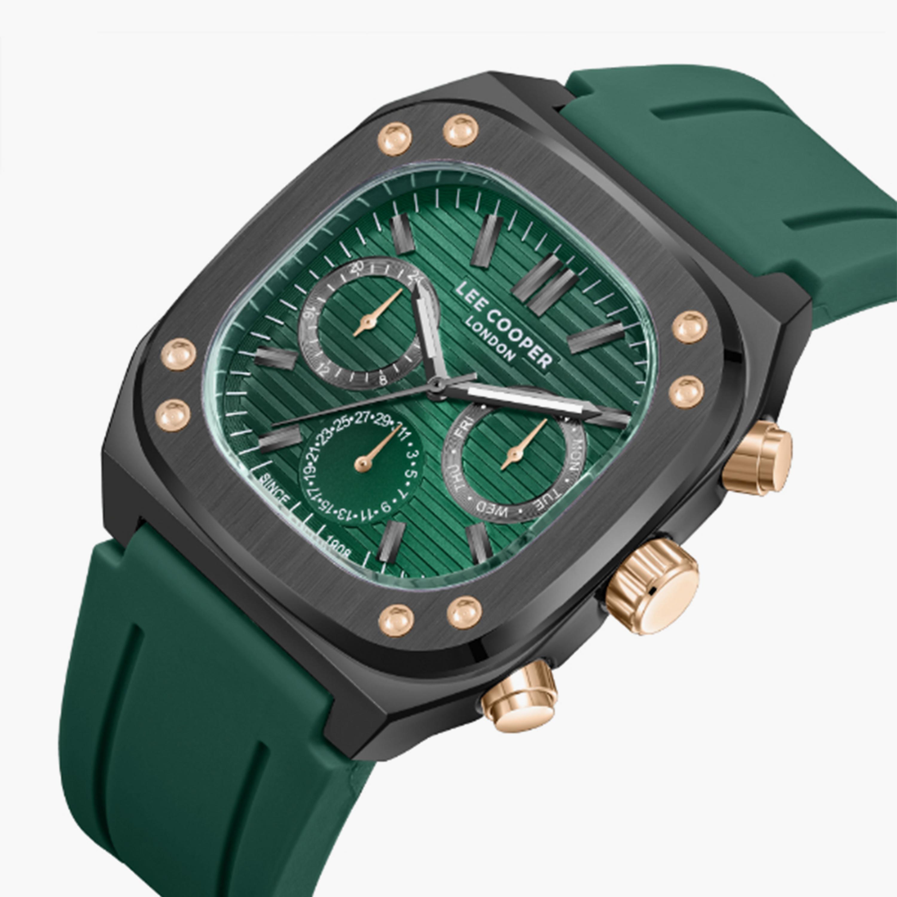 Lee Cooper Men's 48MM Green Chronograph Silicone Strap Watch | LC08022.077-men-watchesandjewellery-watches-image-2