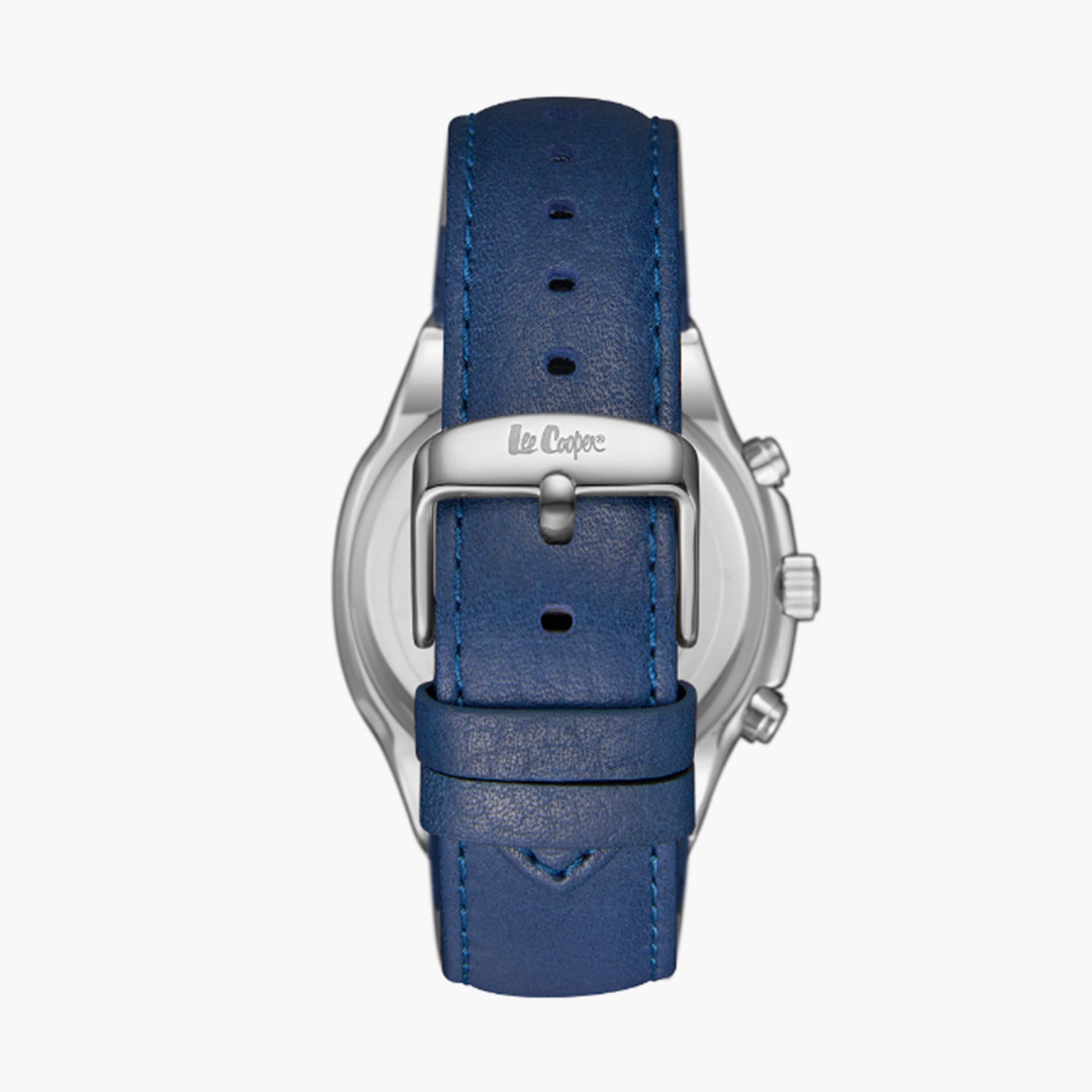 لي كوبر- ساعة  كرونوغراف للنساء سوار جلدي  43مم لون أزرق | LC07992.399-men-watchesandjewellery-watches-image-4