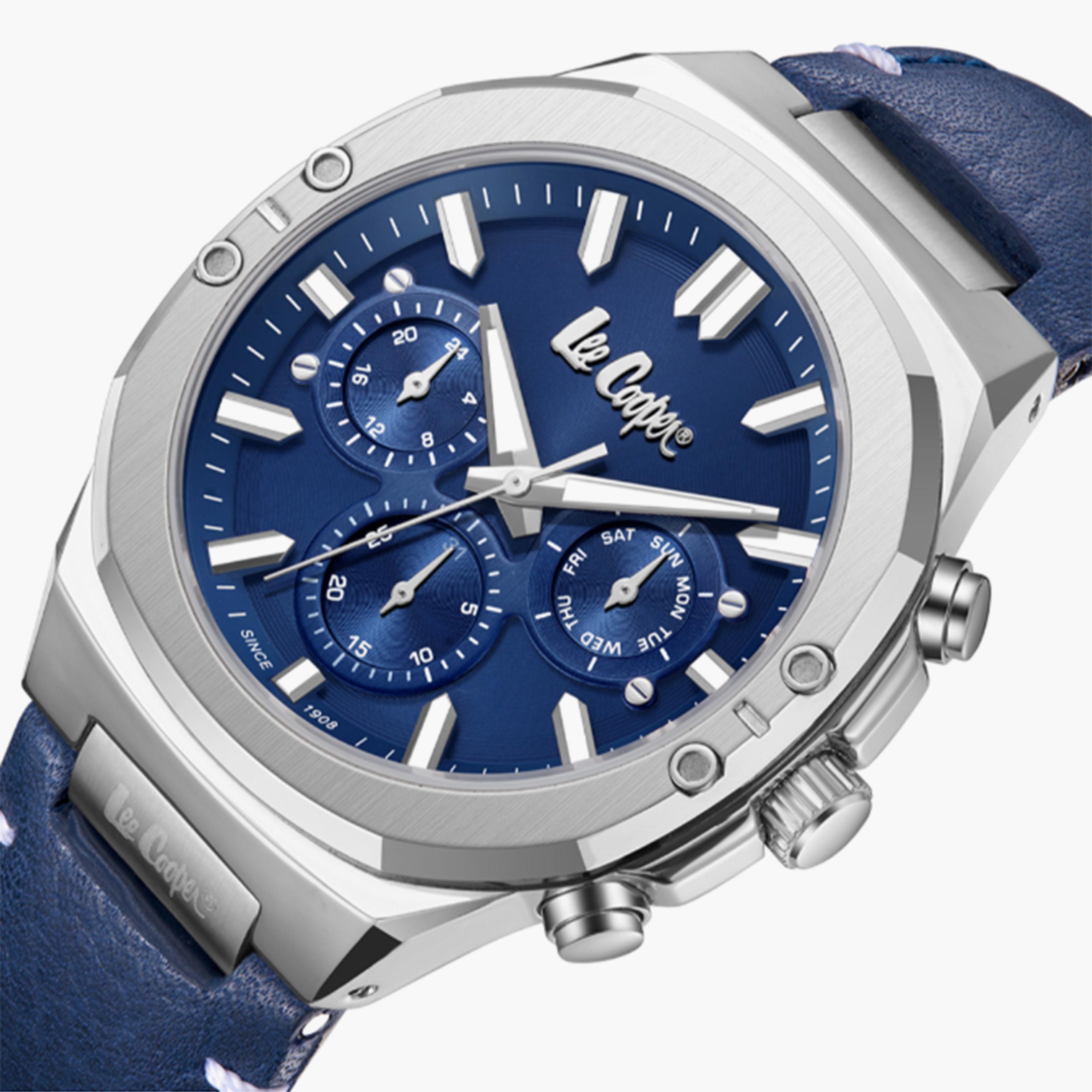 لي كوبر- ساعة  كرونوغراف للنساء سوار جلدي  43مم لون أزرق | LC07992.399-men-watchesandjewellery-watches-image-5