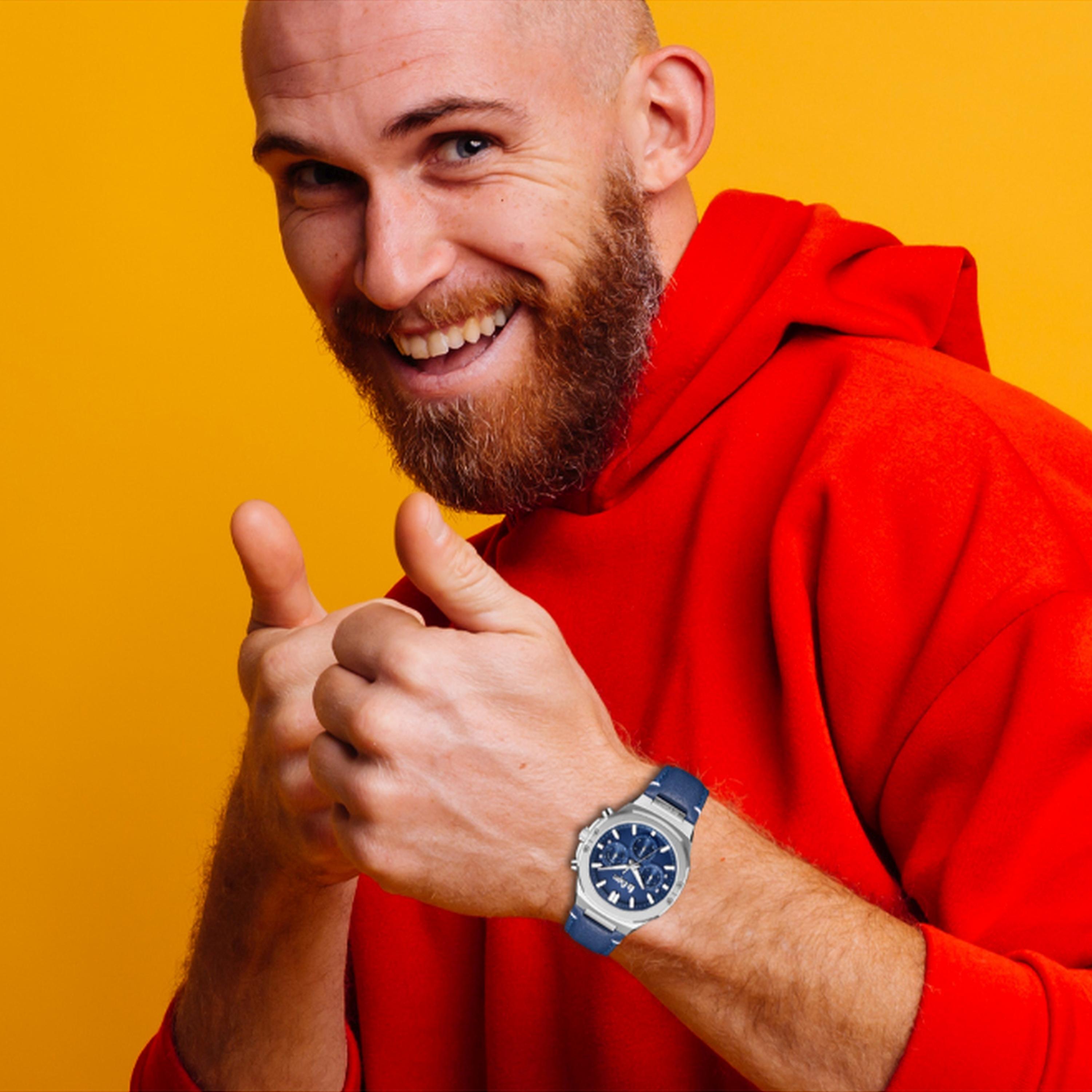 لي كوبر- ساعة  كرونوغراف للنساء سوار جلدي  43مم لون أزرق | LC07992.399-men-watchesandjewellery-watches-image-7