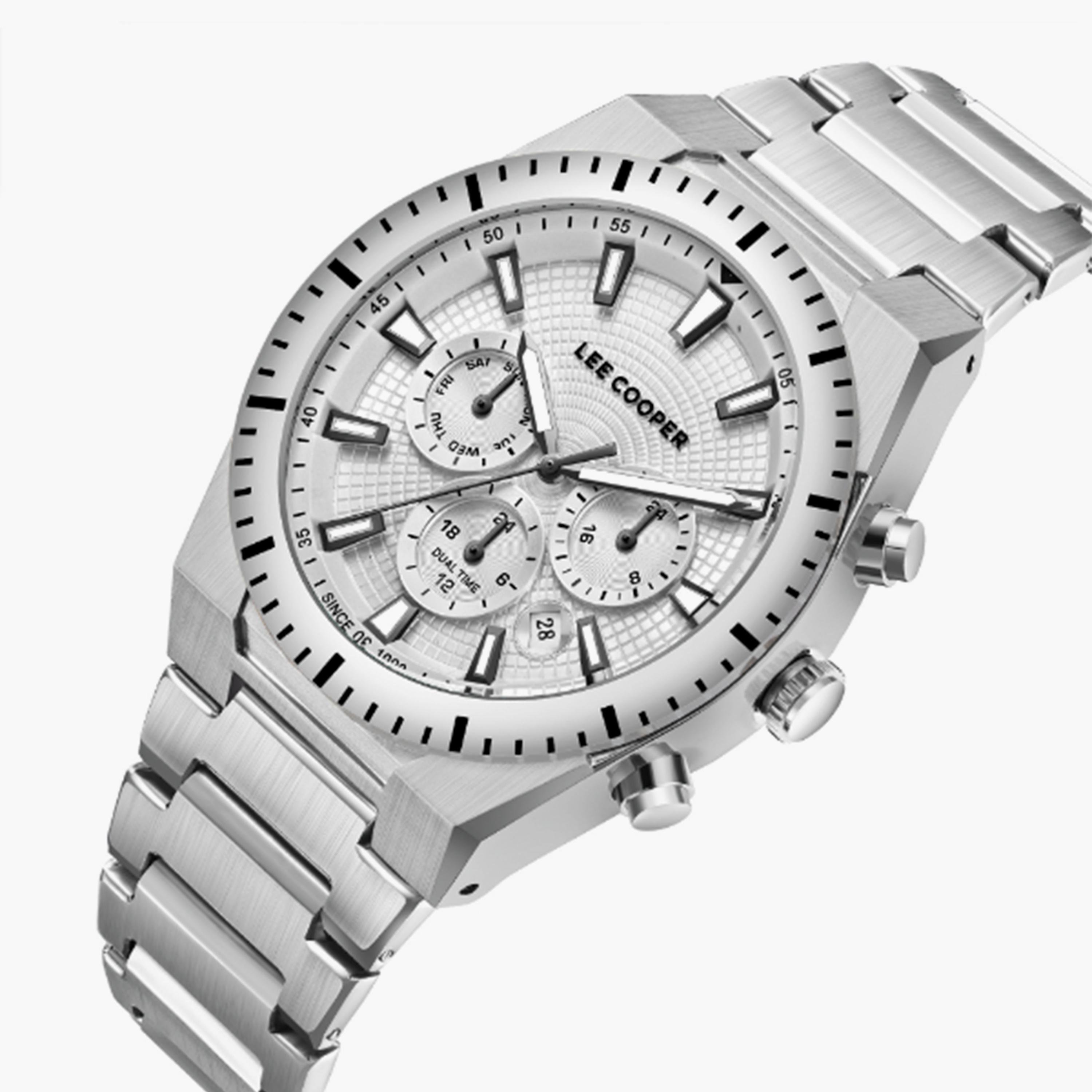 Lee Cooper Men's 42MM Silver Chronograph Metal Strap Watch | LC08100.330-men-watchesandjewellery-watches-image-2