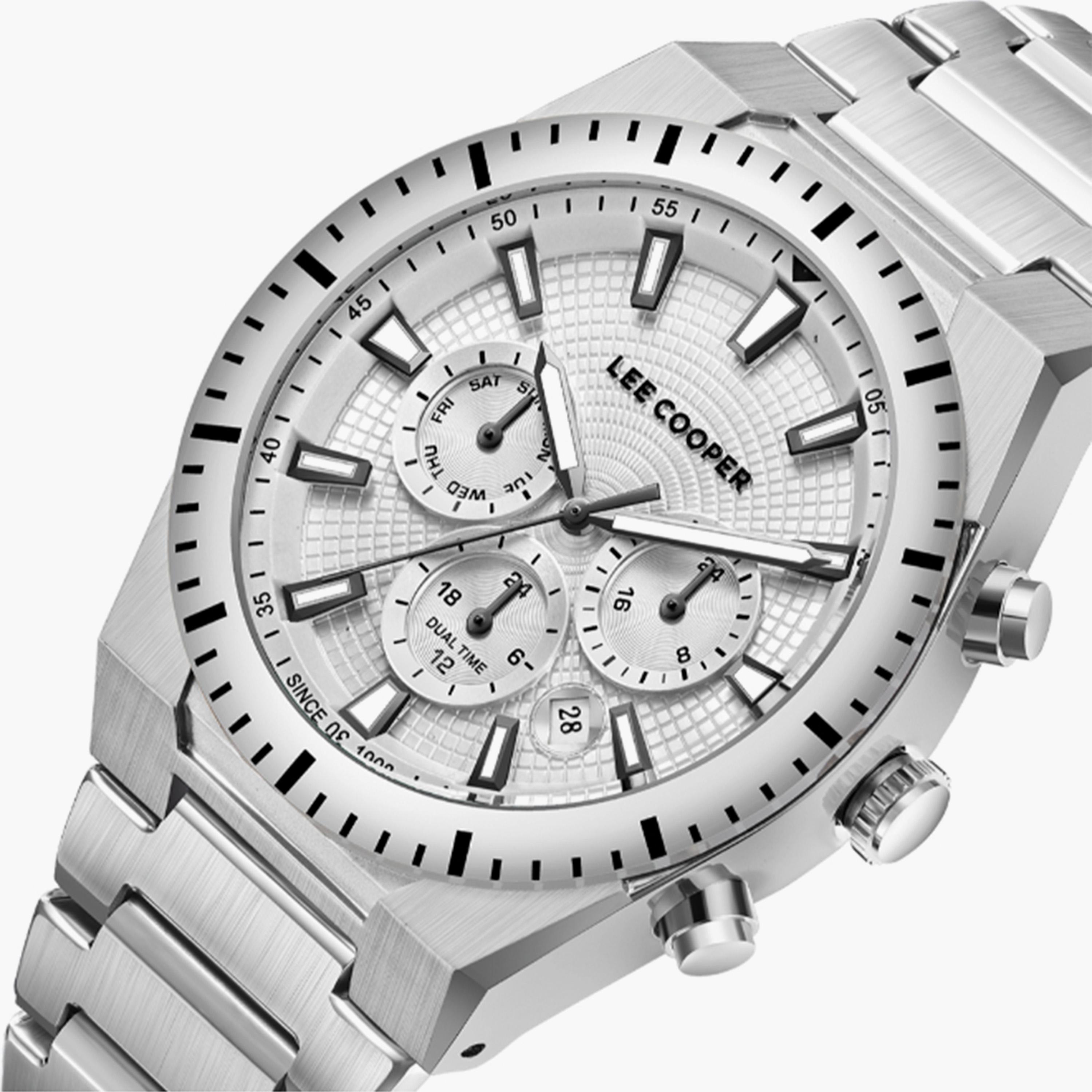 Lee Cooper Men's 42MM Silver Chronograph Metal Strap Watch | LC08100.330-men-watchesandjewellery-watches-image-5