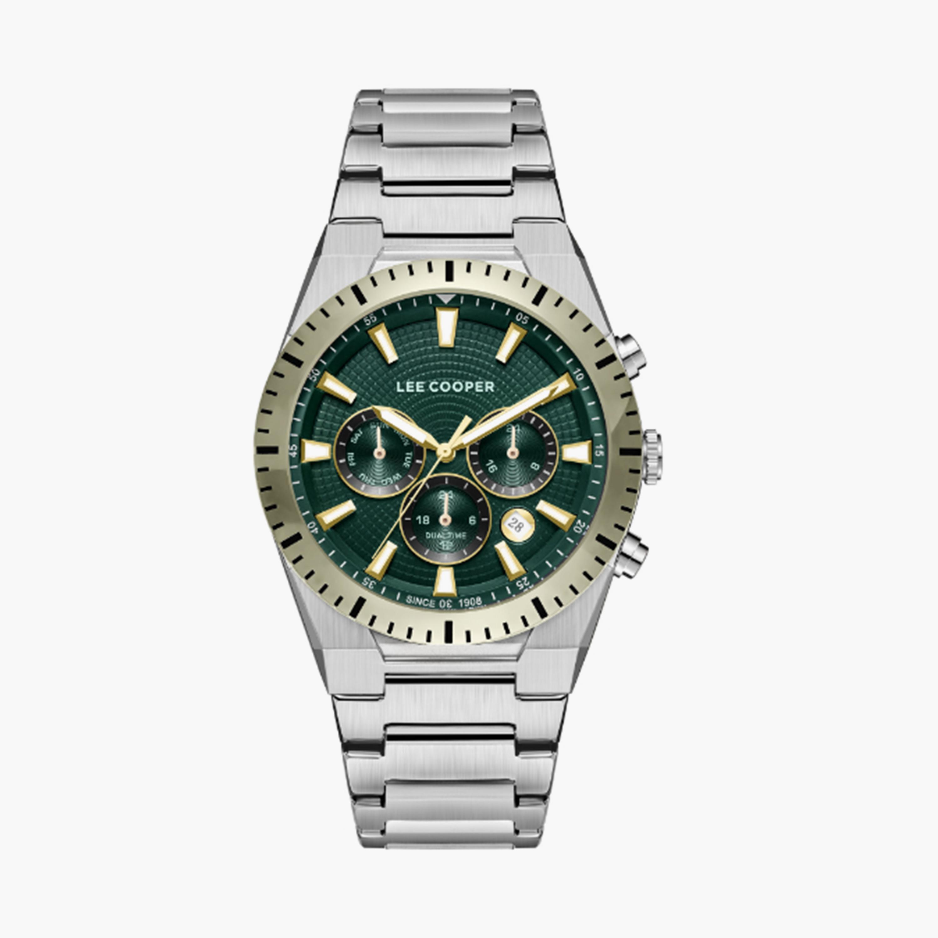 Lee Cooper Men's 42MM Silver Chronograph Metal Strap Watch | LC08100.270-men-watchesandjewellery-watches-image-1