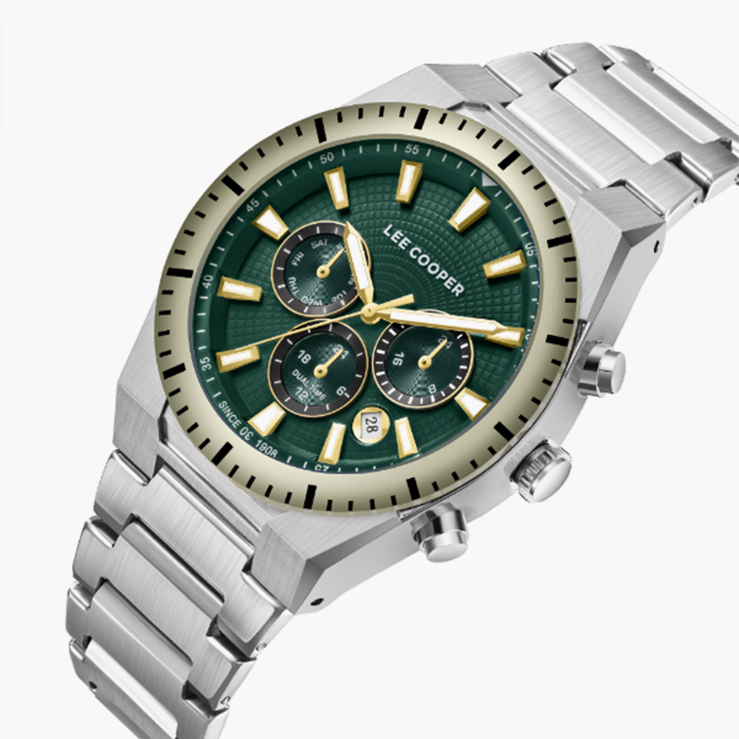 Lee Cooper Men's 42MM Silver Chronograph Metal Strap Watch | LC08100.270-men-watchesandjewellery-watches-image-2