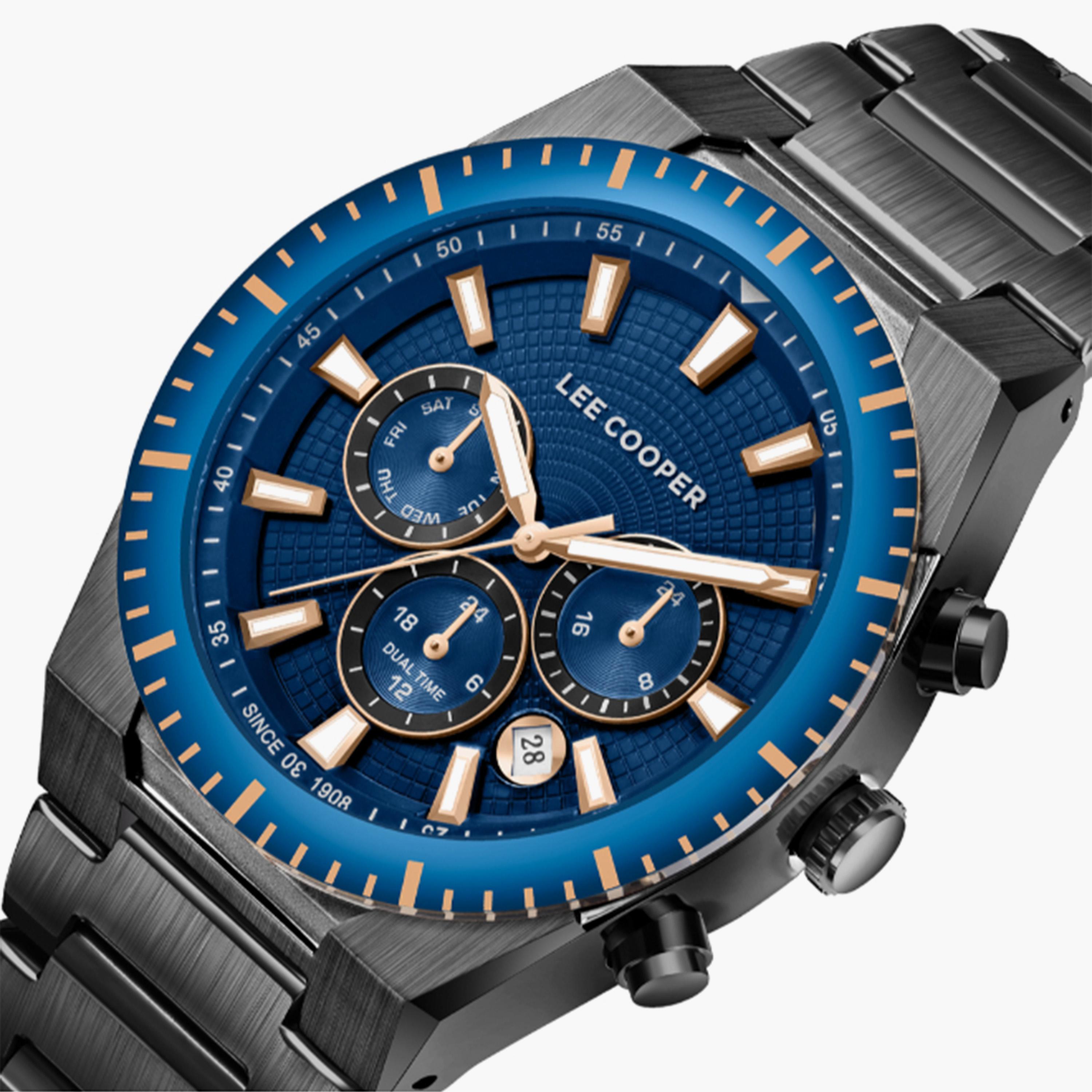 لي كوبر- ساعة  كرونوغراف للرجال سوار معدني  42مم لون أسود | LC08100.090-men-watchesandjewellery-watches-image-5