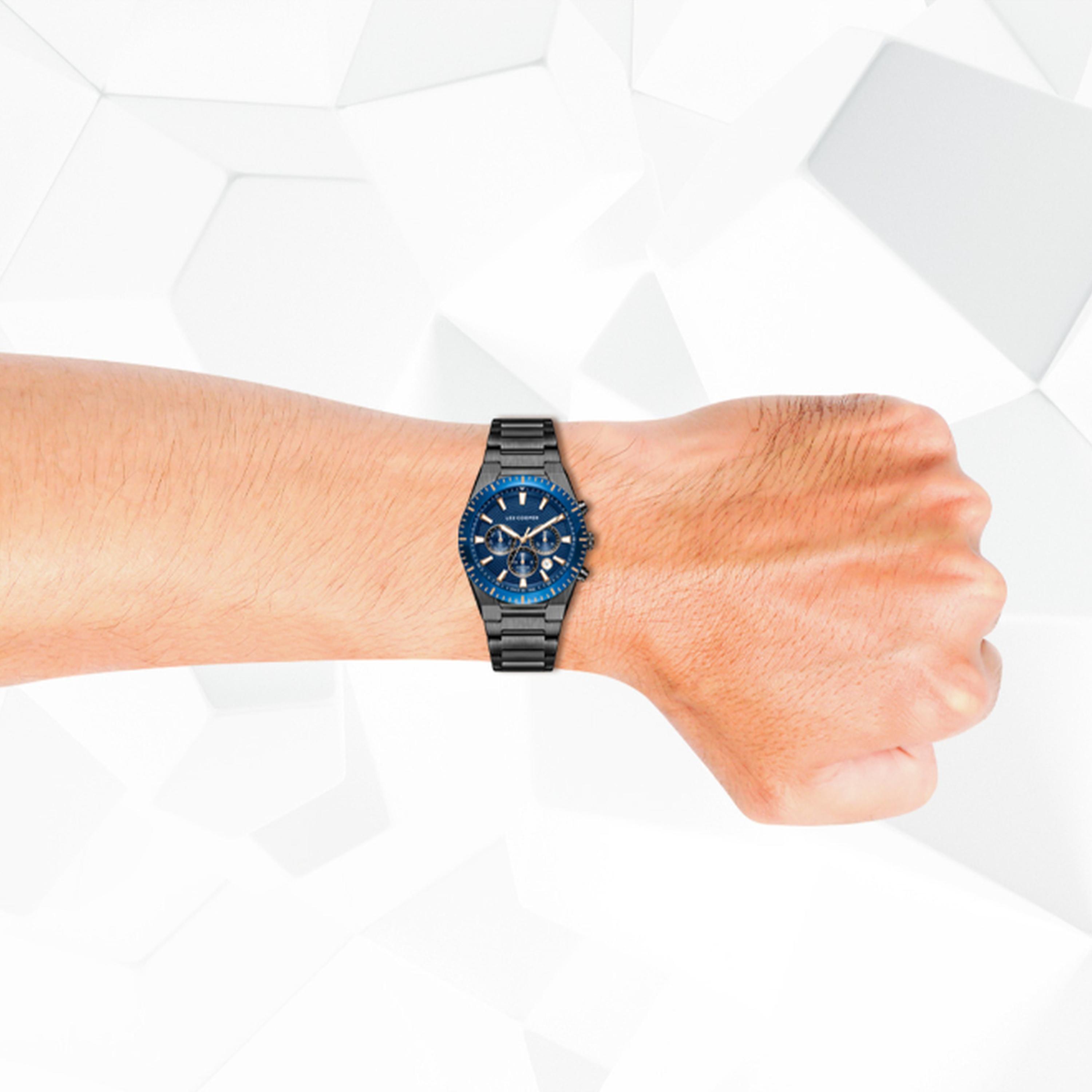 لي كوبر- ساعة  كرونوغراف للرجال سوار معدني  42مم لون أسود | LC08100.090-men-watchesandjewellery-watches-image-8