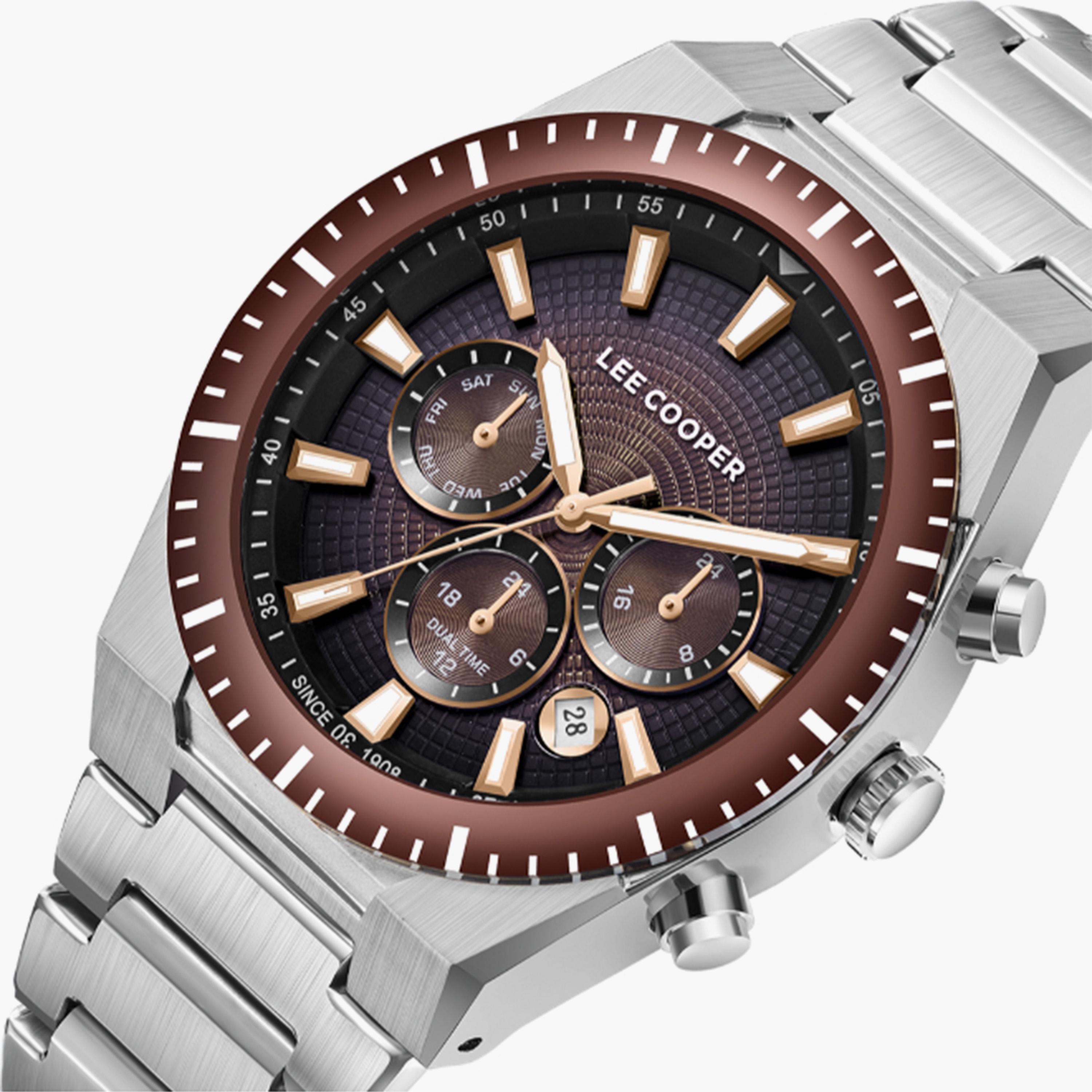 لي كوبر- ساعة  كرونوغراف للرجال سوار معدني  42مم لون فضي | LC08100.340-men-watchesandjewellery-watches-image-5