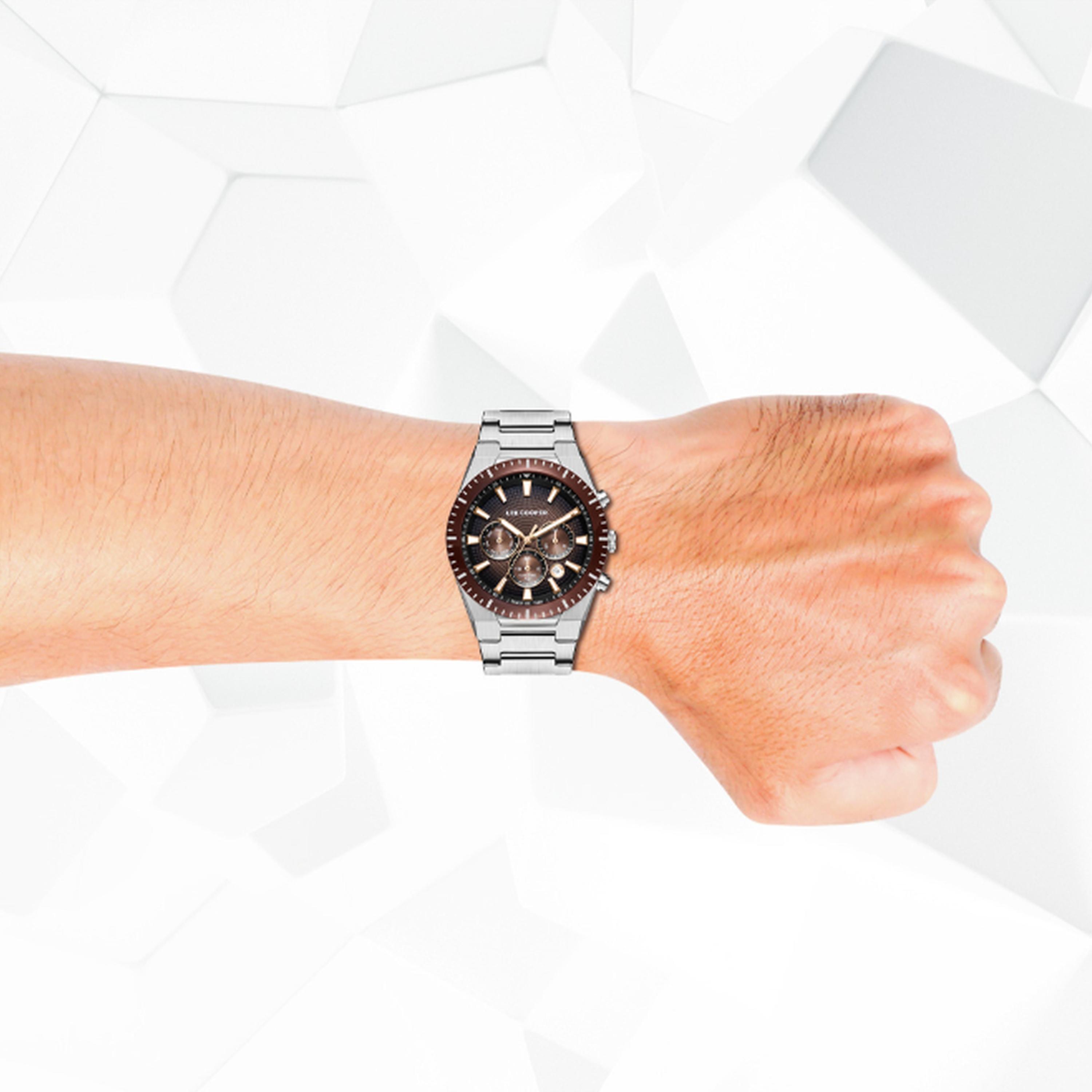 لي كوبر- ساعة  كرونوغراف للرجال سوار معدني  42مم لون فضي | LC08100.340-men-watchesandjewellery-watches-image-8
