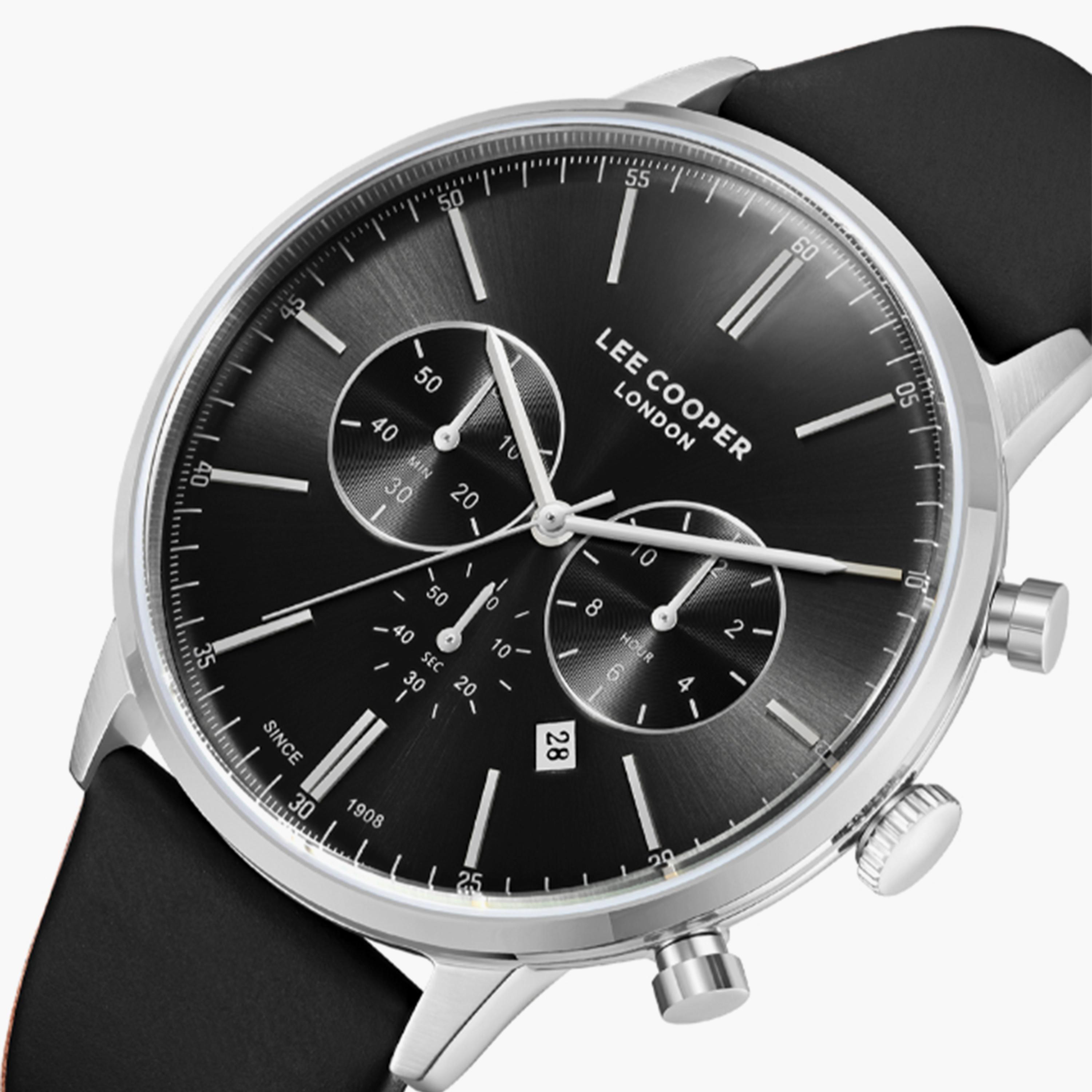 Lee Cooper Men's 45MM Black Chronograph Leather Strap Watch | LC08043.351-men-watchesandjewellery-watches-image-5
