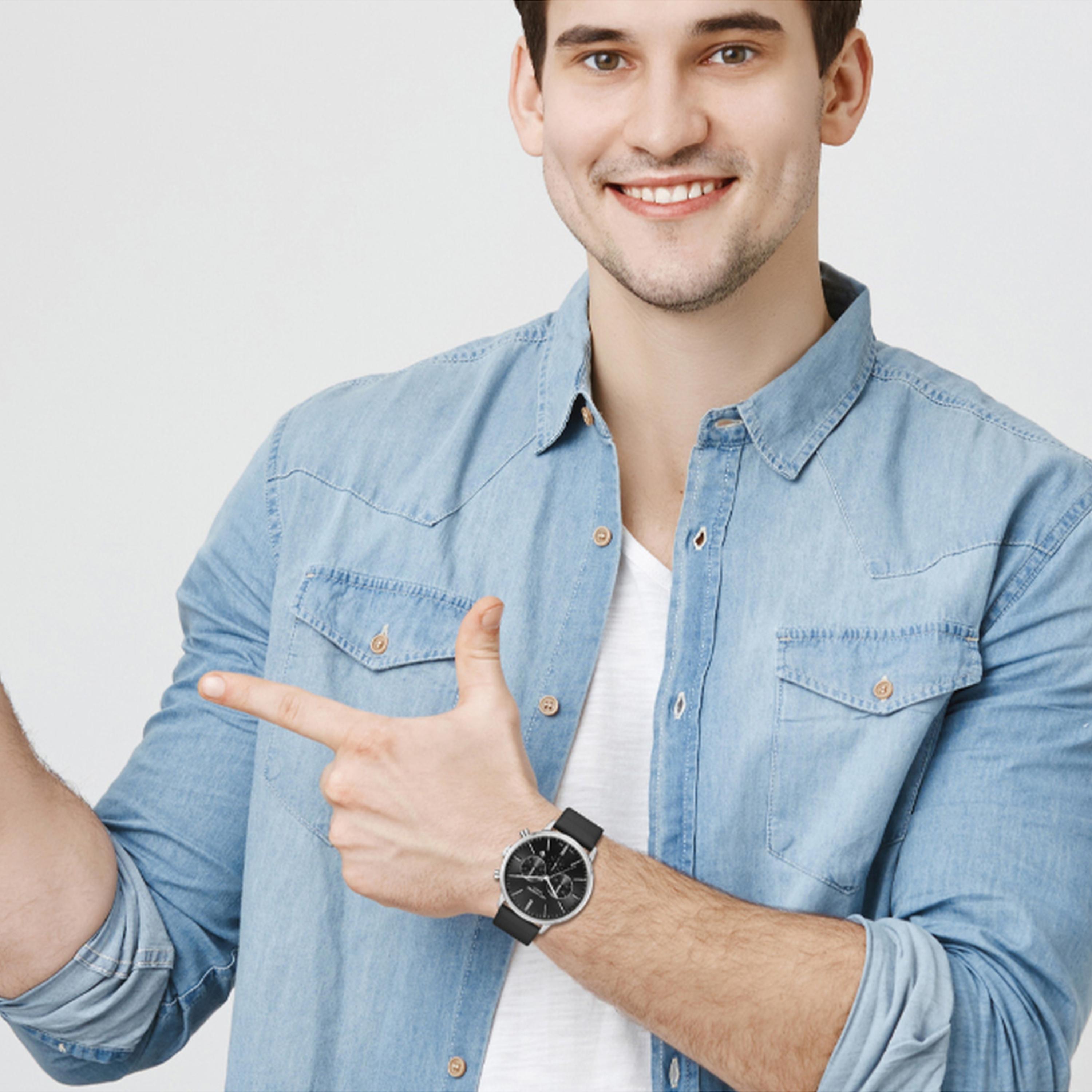 Lee Cooper Men's 45MM Black Chronograph Leather Strap Watch | LC08043.351-men-watchesandjewellery-watches-image-7