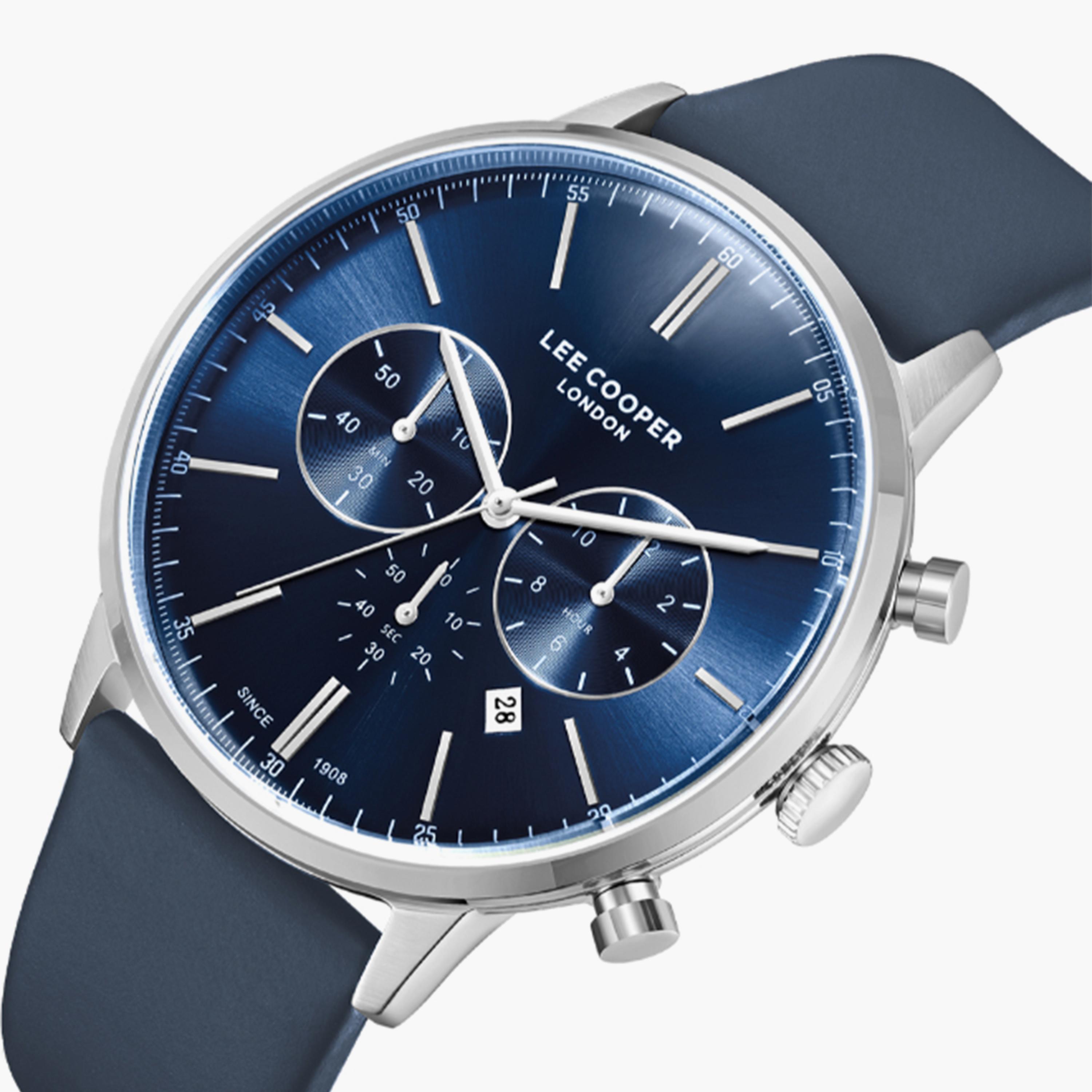 لي كوبر- ساعة  كرونوغراف للرجال سوار جلدي  45مم لون أزرق | LC08043.399-men-watchesandjewellery-watches-image-5